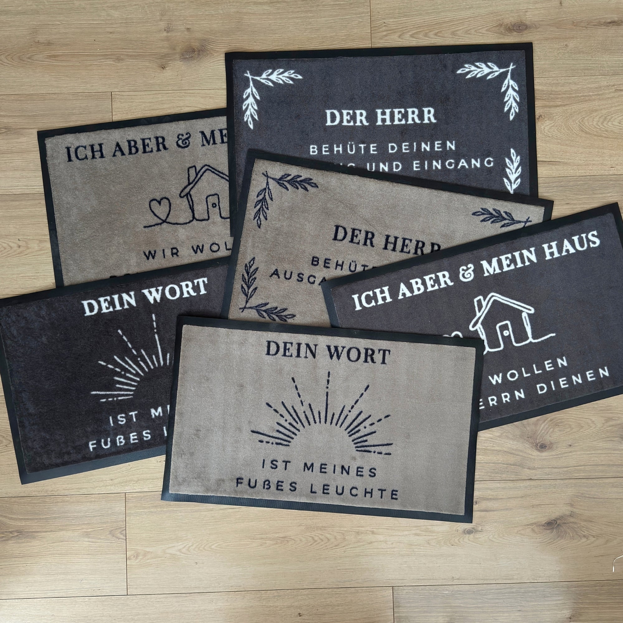 Waschbare Fußmatte "Ich aber und mein Haus" 60 x 40 cm