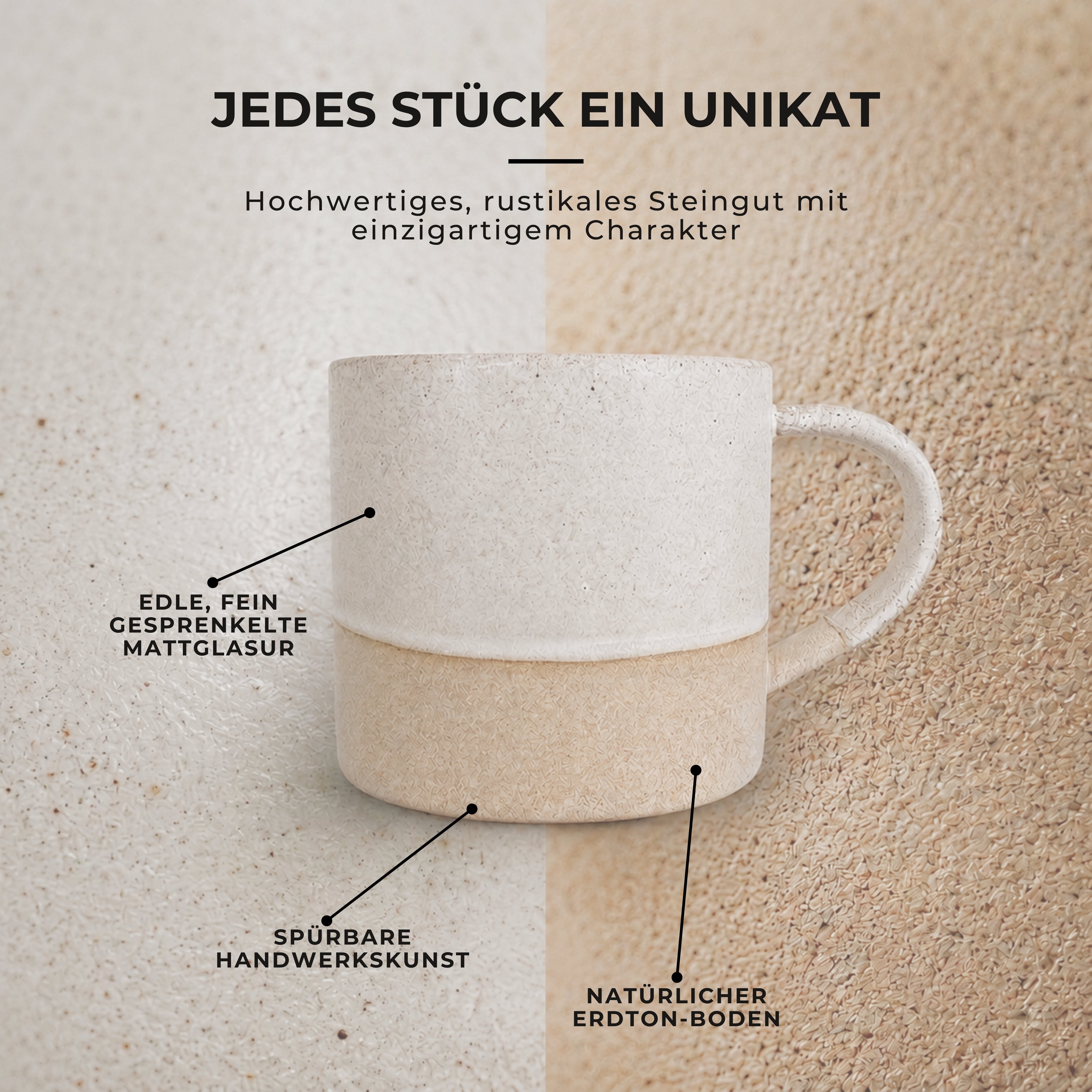 Handgemachte Tasse "Geliebt" 300ml · Graviert | RUSTY-M