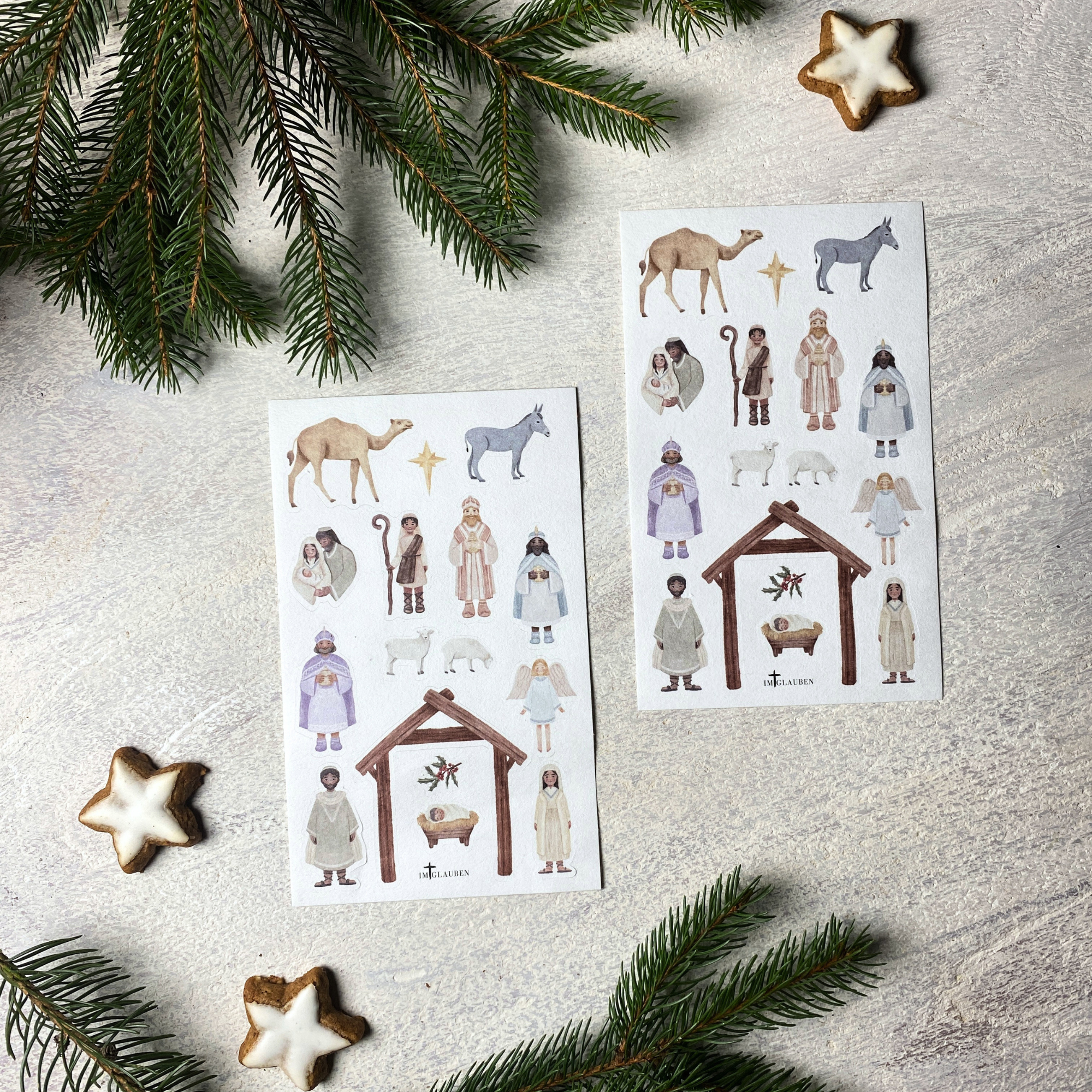 Premium Sticker-Sheet Weihnachtsgeschichte – dickes Strukturpapier