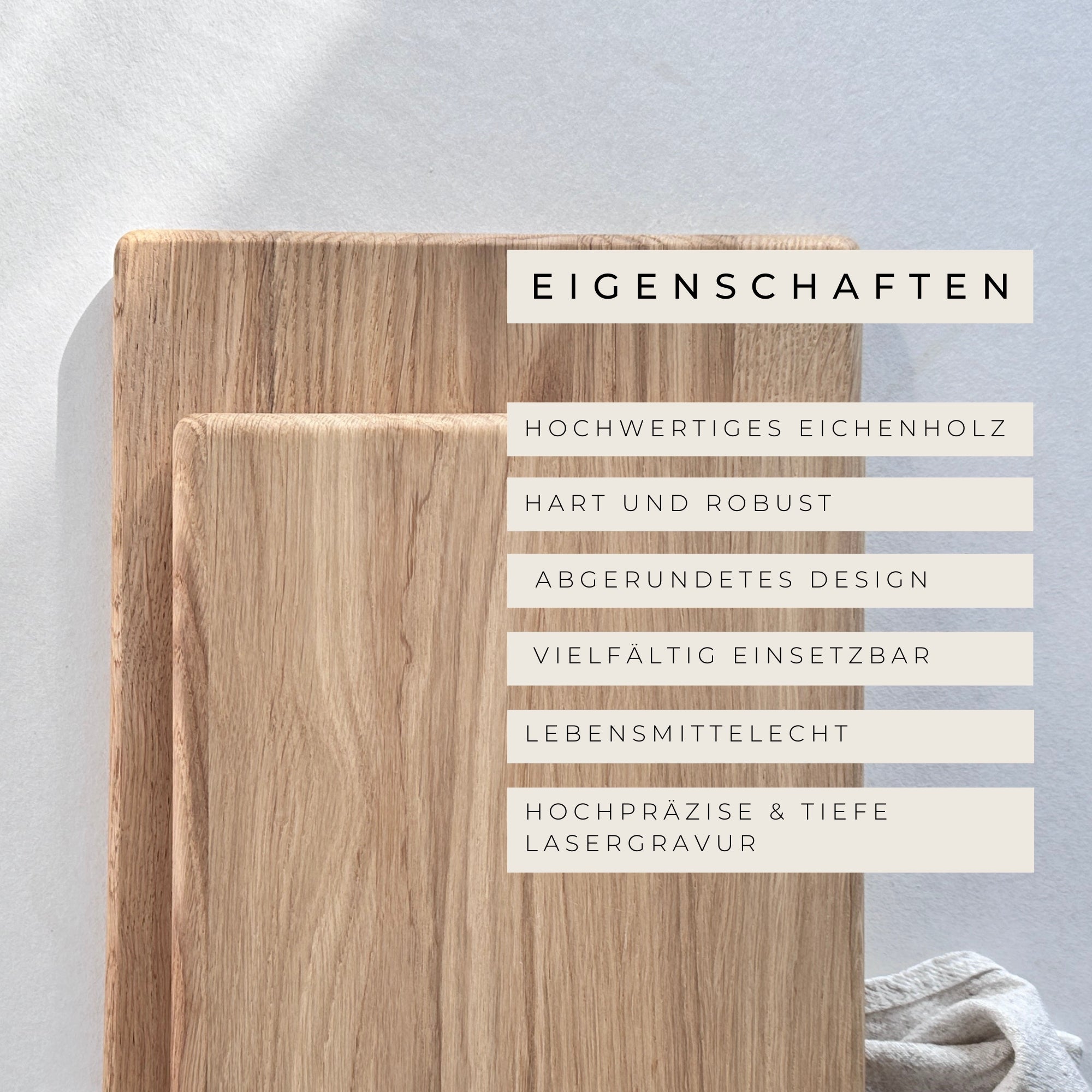 Schneidebrett "Sorgt euch um nichts" Eiche | LYDIA