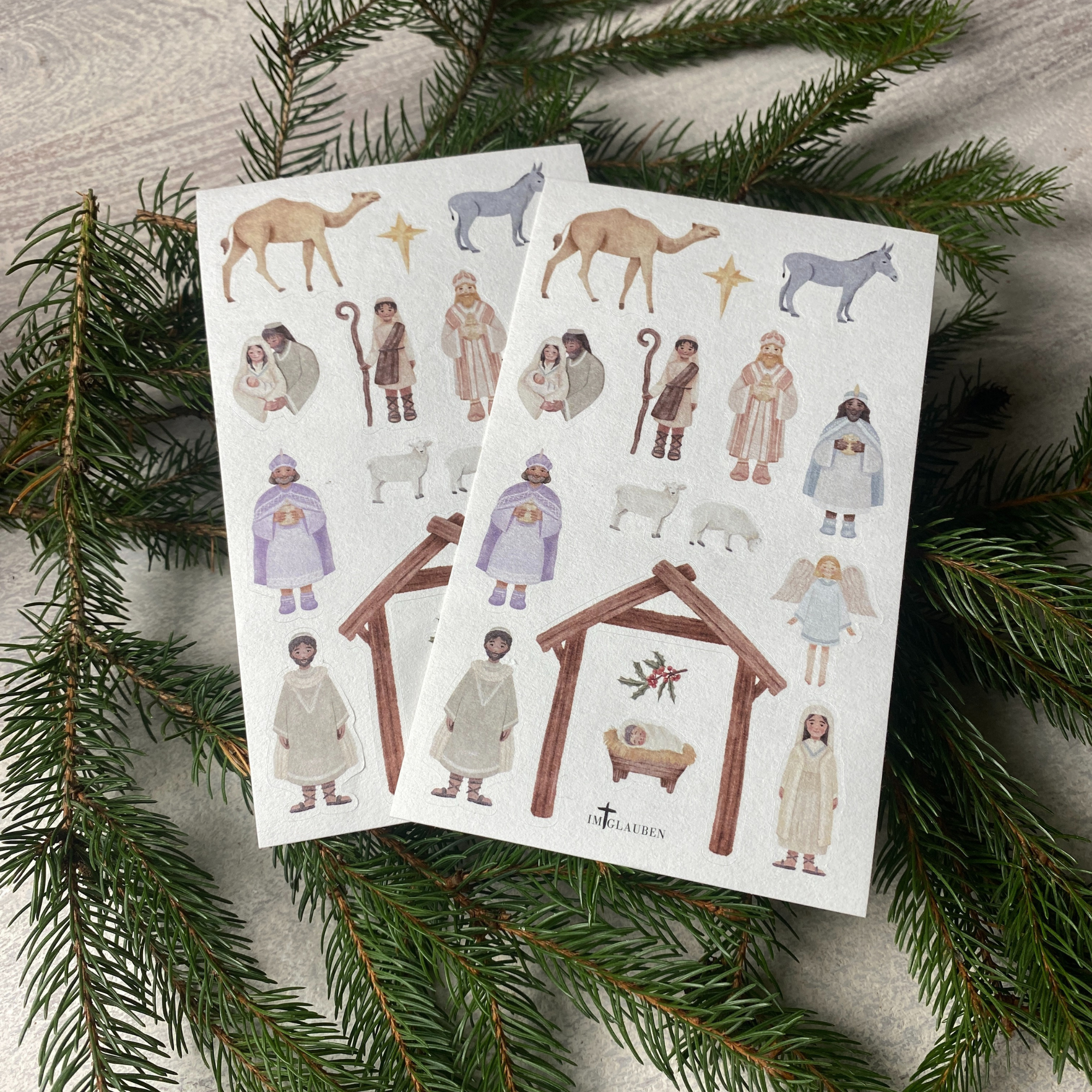 Premium Sticker-Sheet Weihnachtsgeschichte – dickes Strukturpapier