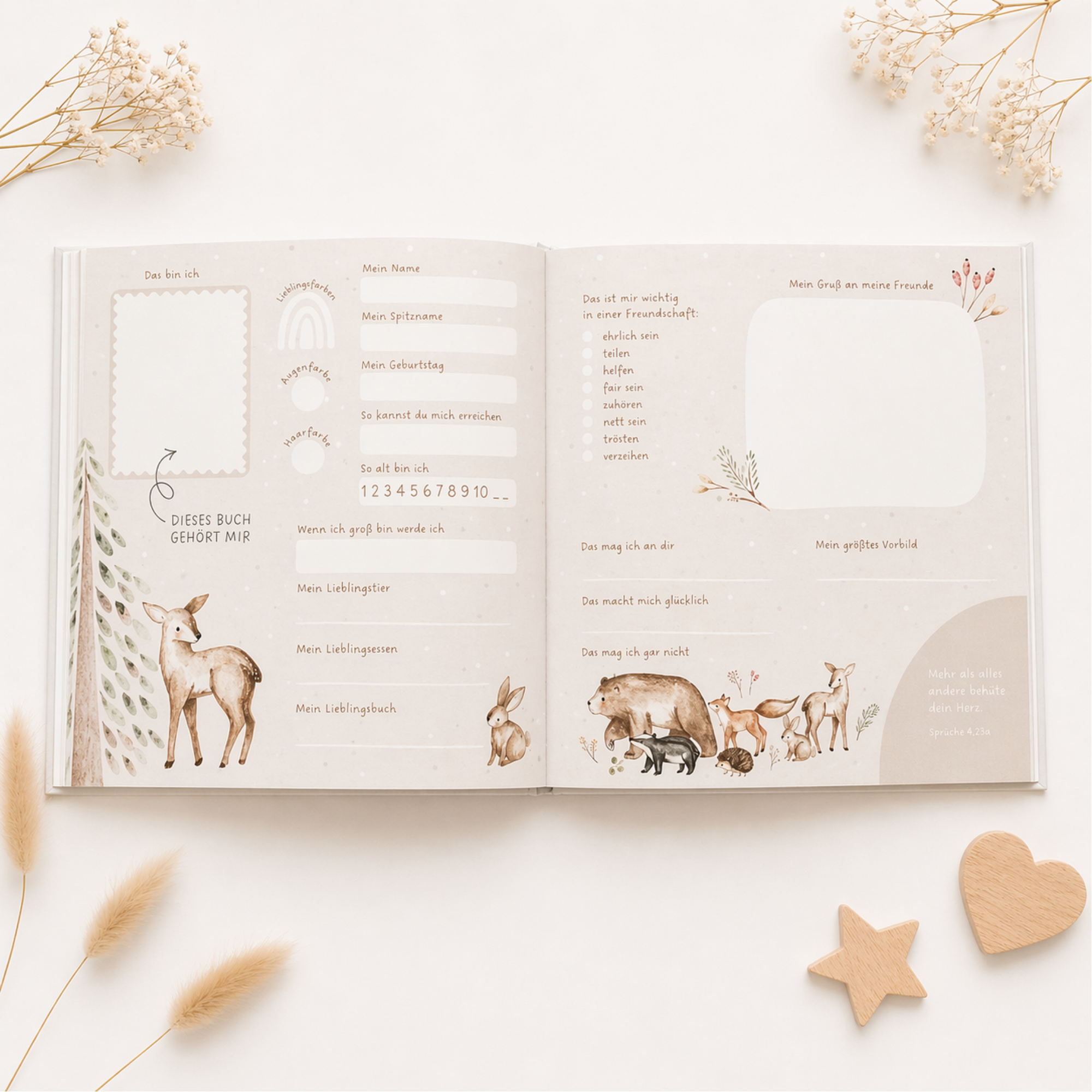 VORBESTELLUNG: Freundebuch für Kinder · Bibelversen · Bis 31 Freunde
