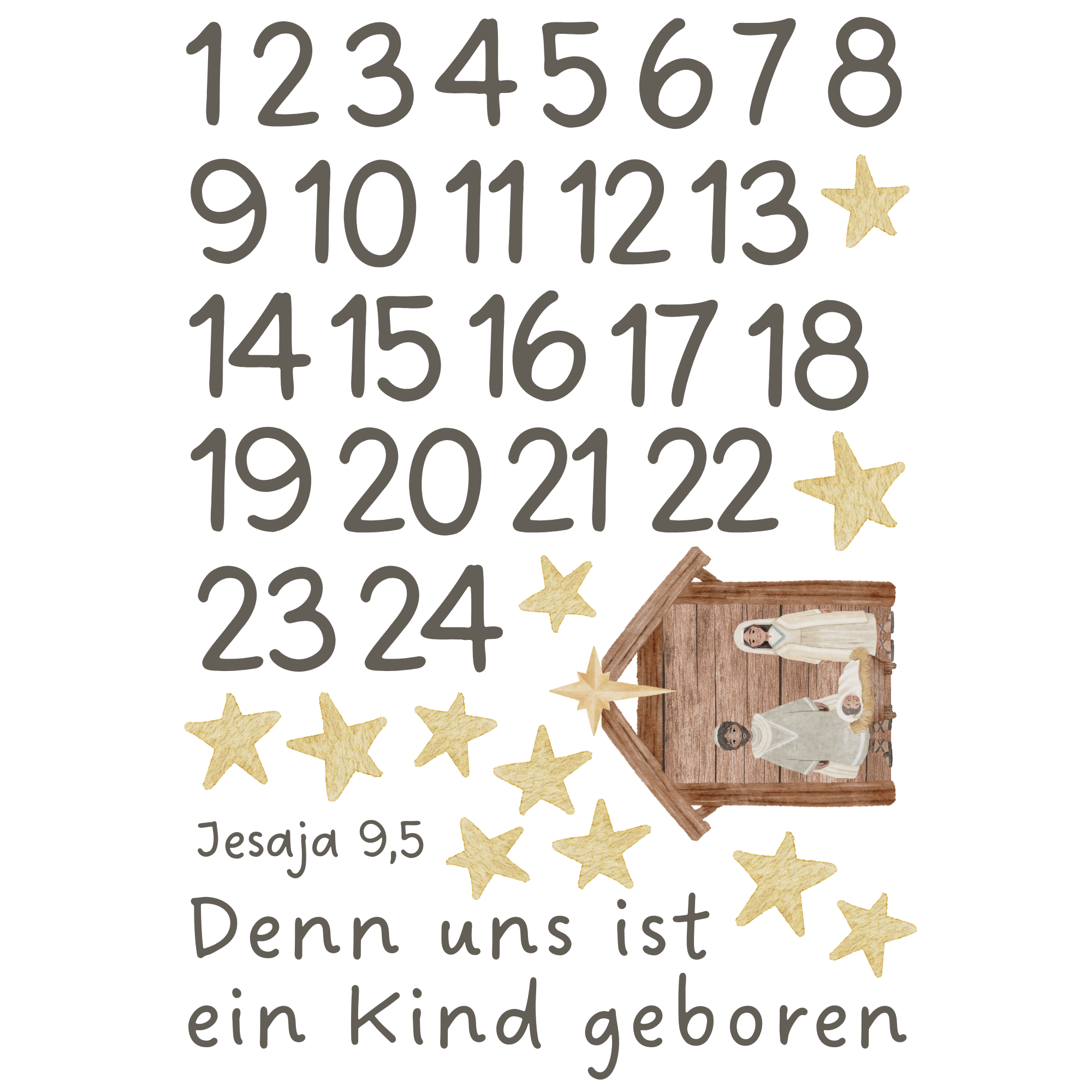 Bügelbilder Set Weihnachtsgeschichte - DIY Adventskalender