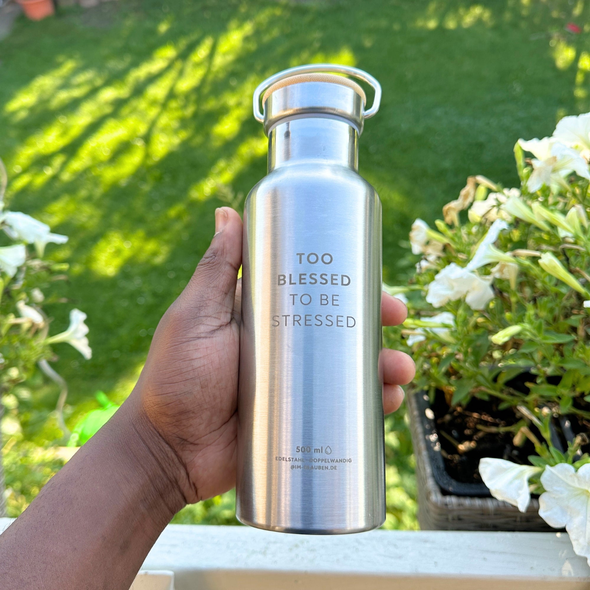 Edelstahl Trinkflasche "Blessed" · Doppelwandig · 500ml