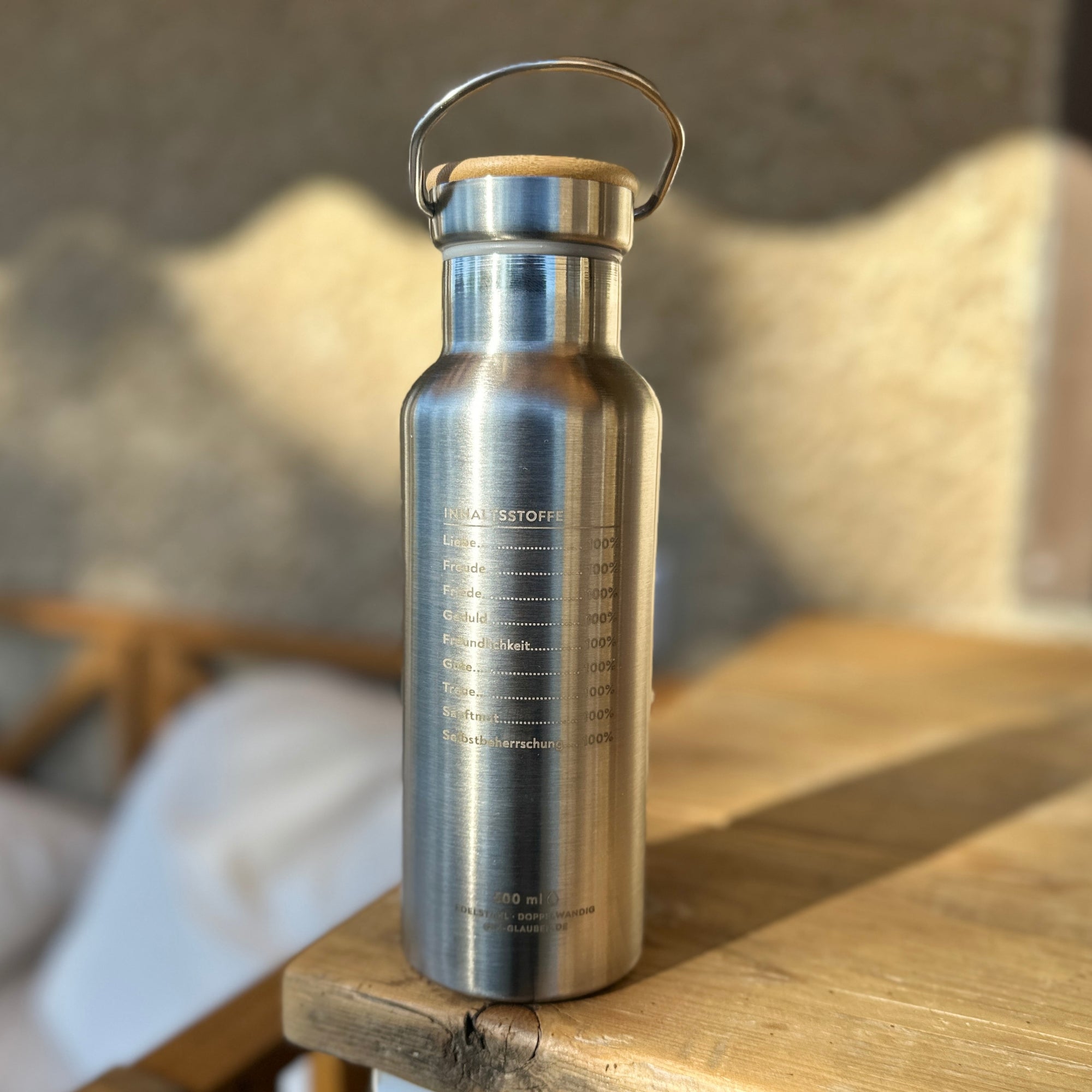 Edelstahl Trinkflasche "Frucht des Geistes" · Doppelwandig · 500ml
