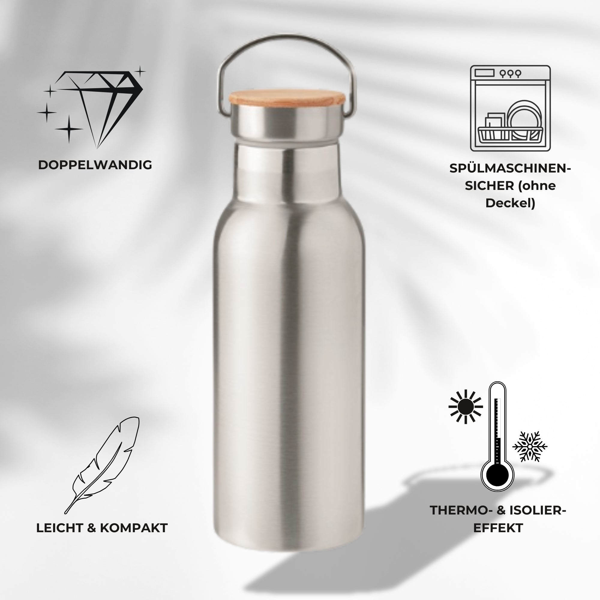 Edelstahl Trinkflasche "Soli Deo Gloria" · Doppelwandig · 500ml
