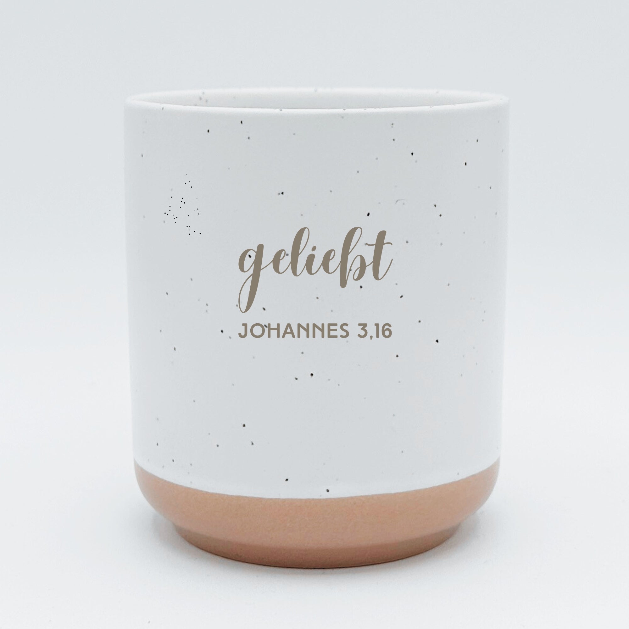 Steingut-Becher "Geliebt"・280ml・Graviert ・Handmade | SLIM-SANDY