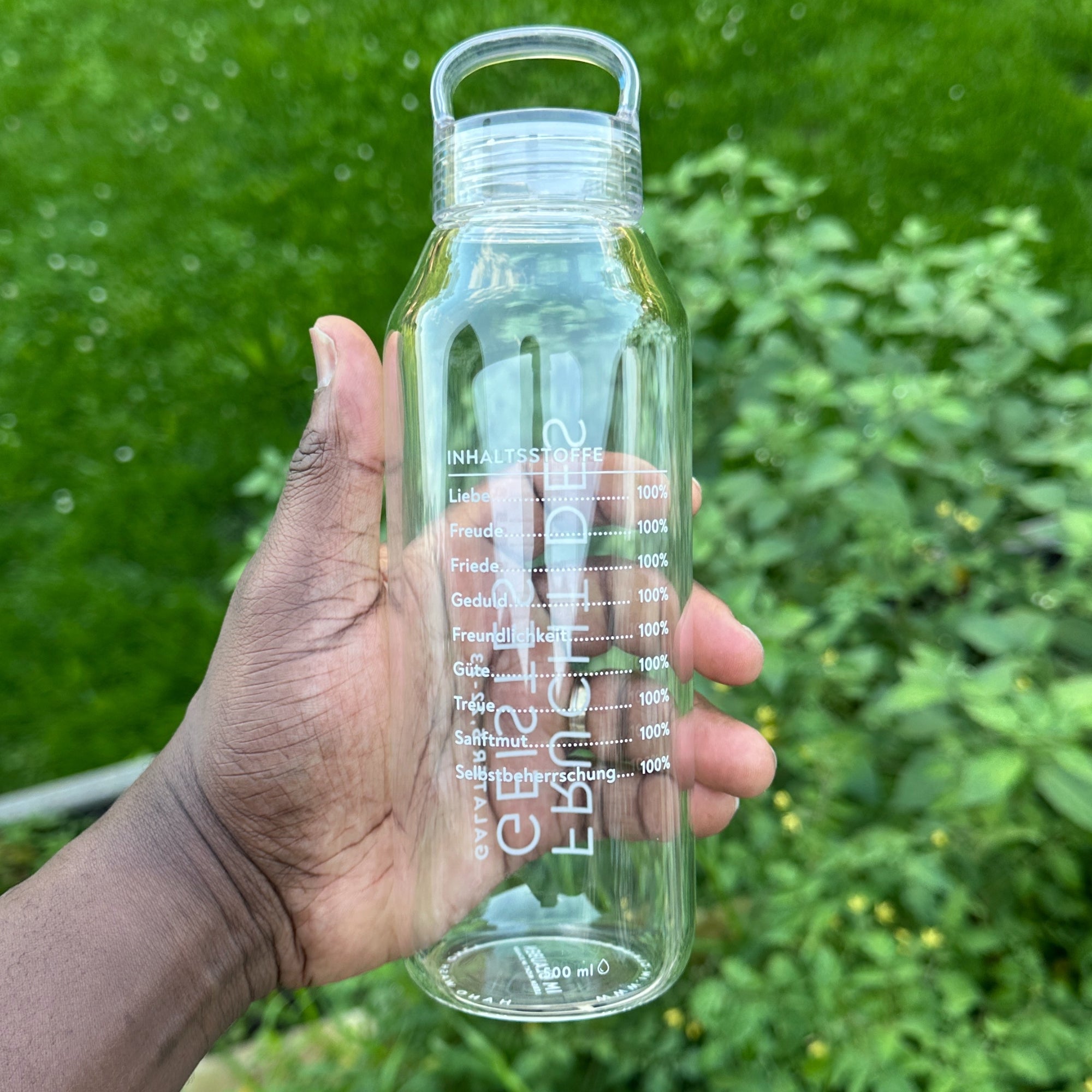 Glas-Trinkflasche „Frucht des Geistes“ · 500 ml & 900 ml