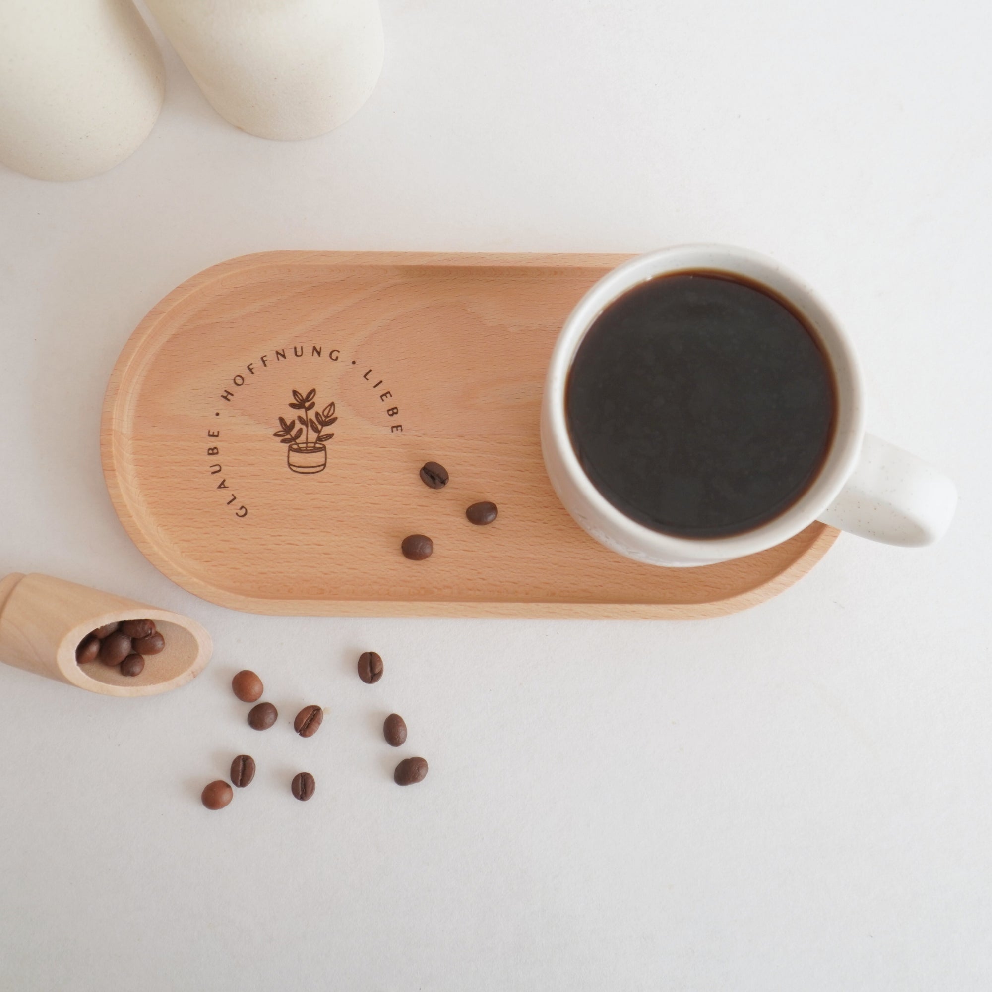 Holztablett "Glaube Hoffnung Liebe" Eiche | KANU