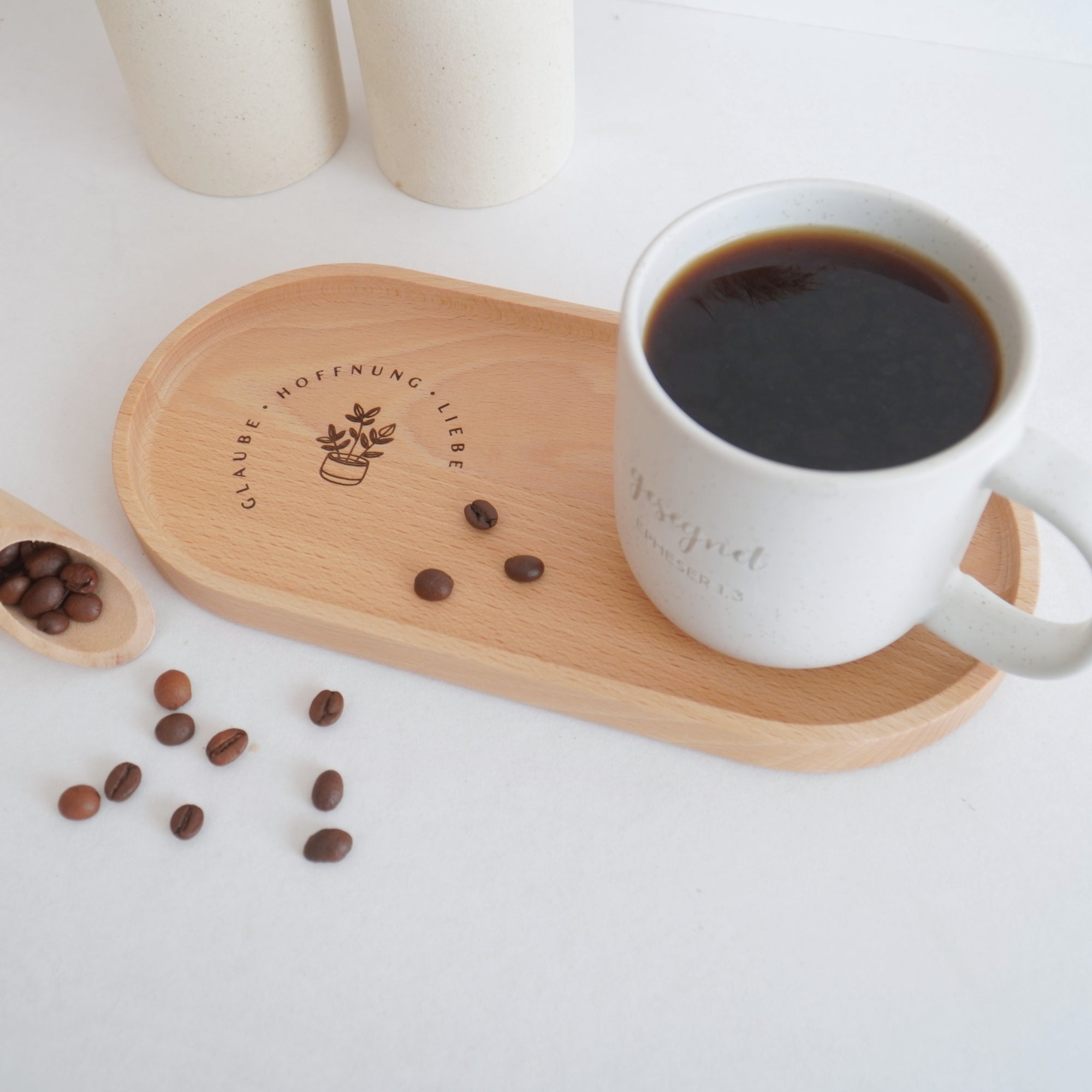 Holztablett "Glaube Hoffnung Liebe" Eiche | KANU