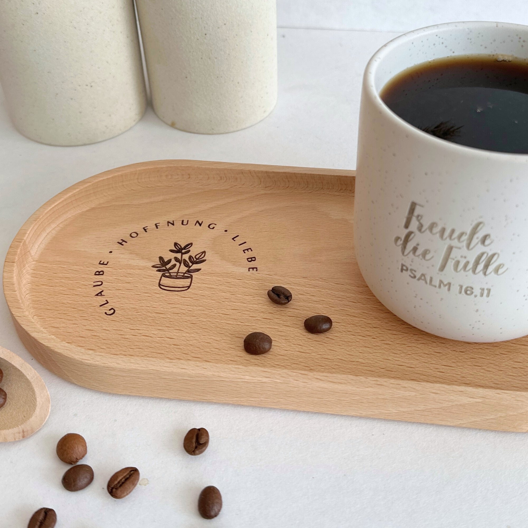 Holztablett "Glaube Hoffnung Liebe" Eiche | KANU