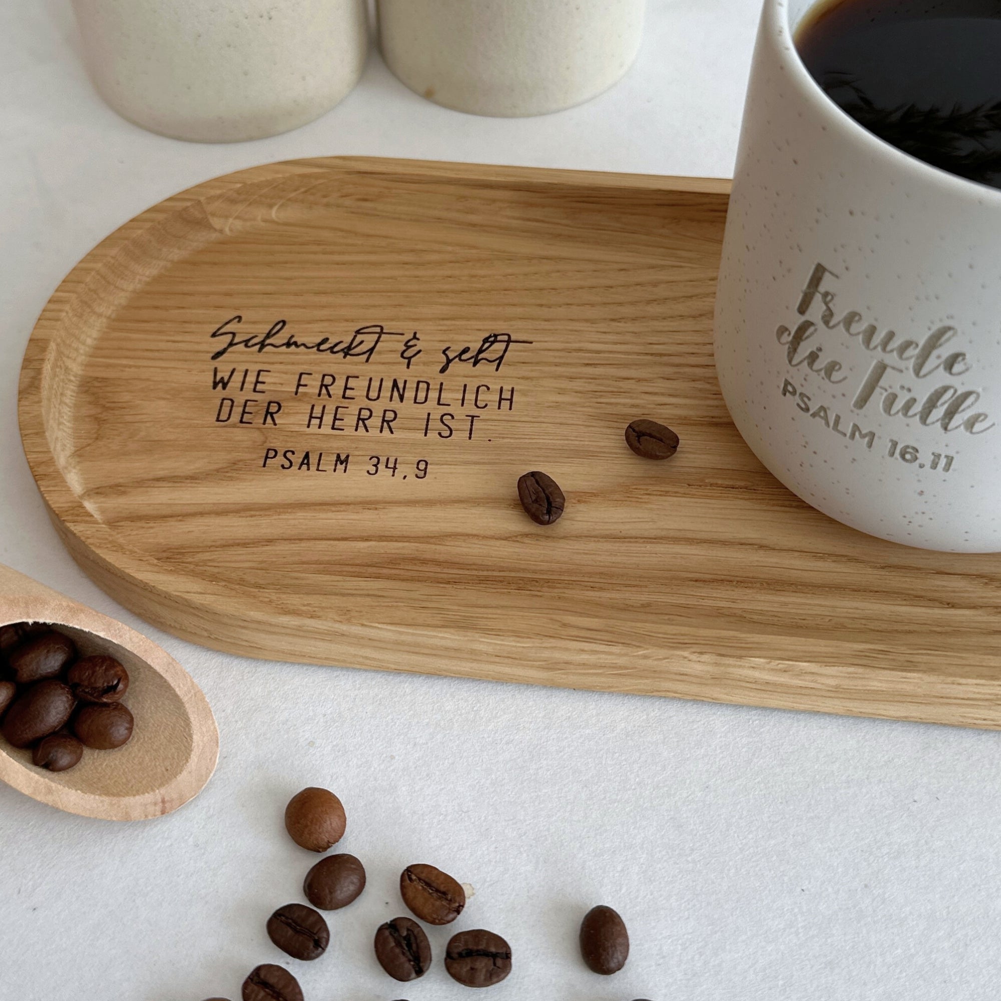 Holztablett "Schmeckt und Seht" Eiche | KANU