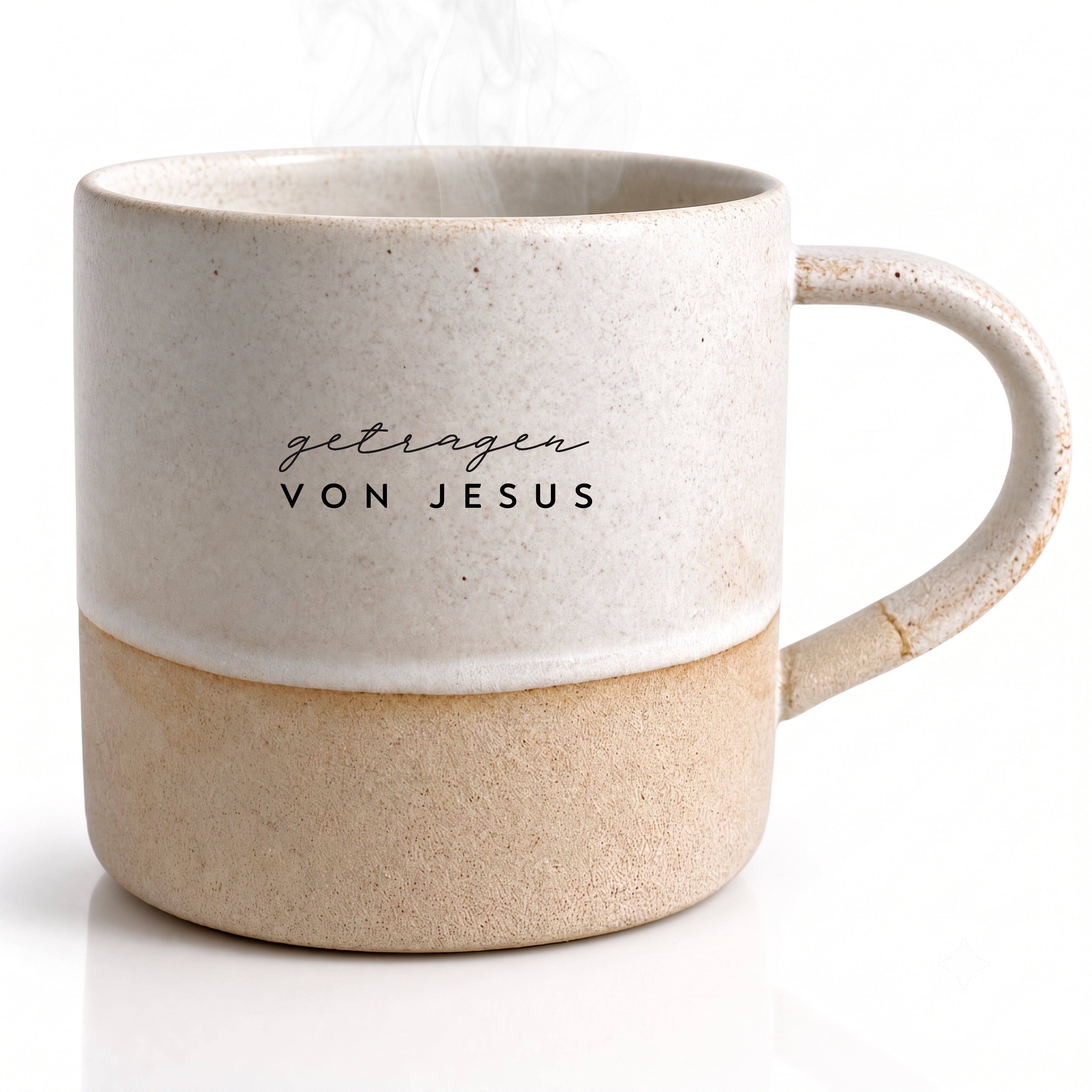 Handgemachte Tasse "getragen von Jesus" - Graviert | RUSTY