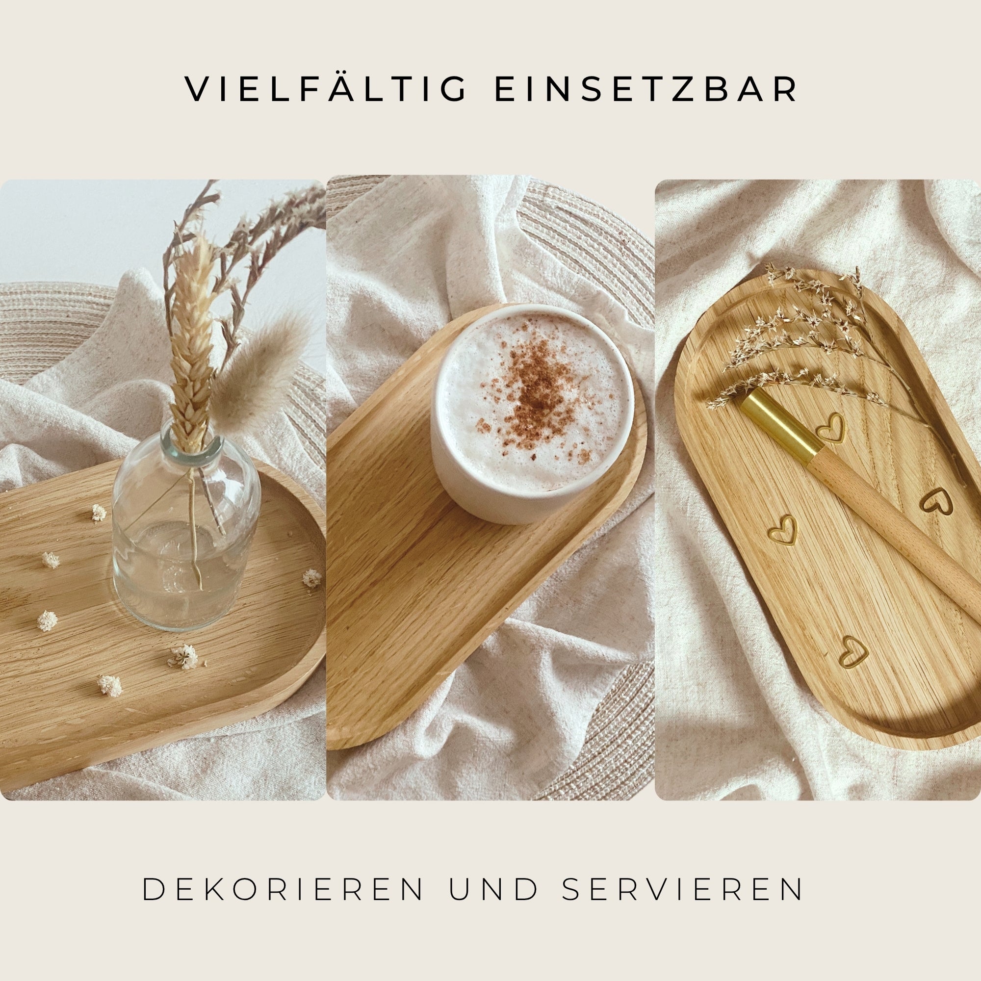 Holztablett "Seine Gnade" · Gravur · Eiche | KANU