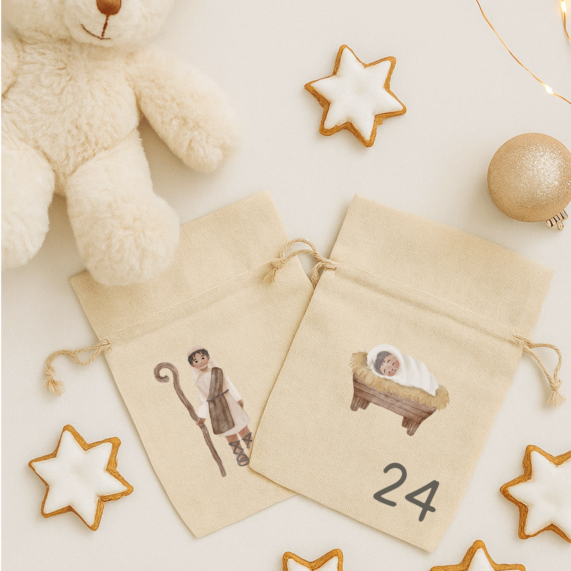 Bügelbilder Set Weihnachtsgeschichte - DIY Adventskalender