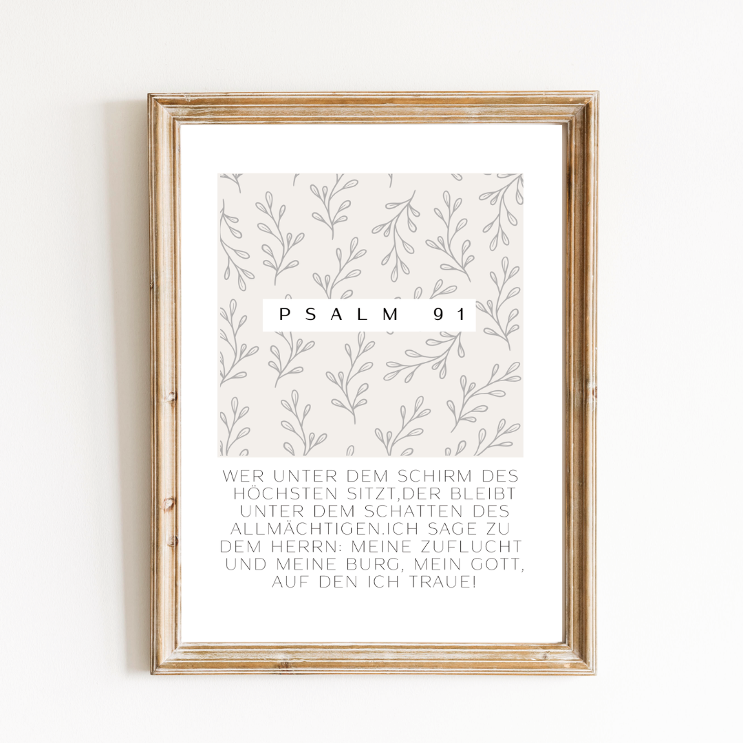 Leinwand-Poster Psalm 91 · A3/ A4/ A5 · Bibelvers