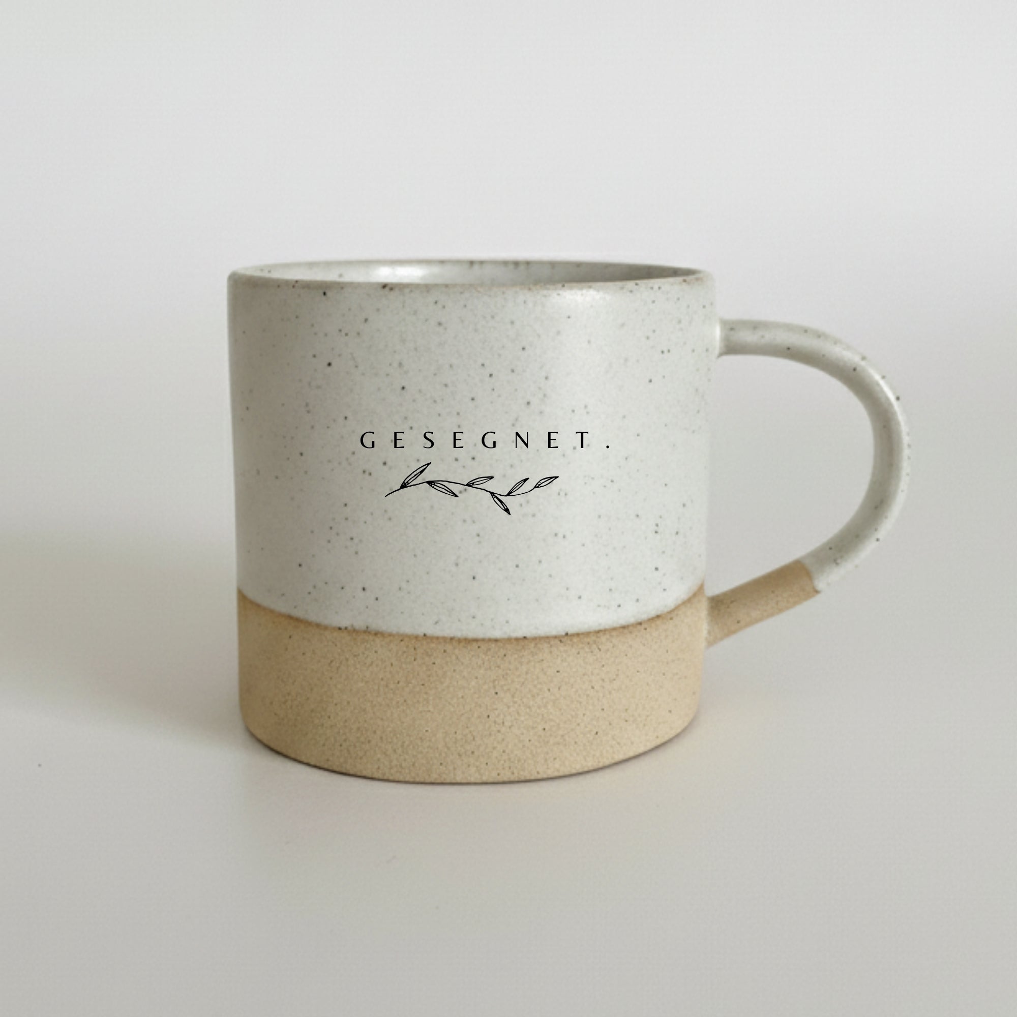 Handgemachte Tasse 2er-Set "Geliebt Gesegnet" je 300ml · Graviert | RUSTY-M