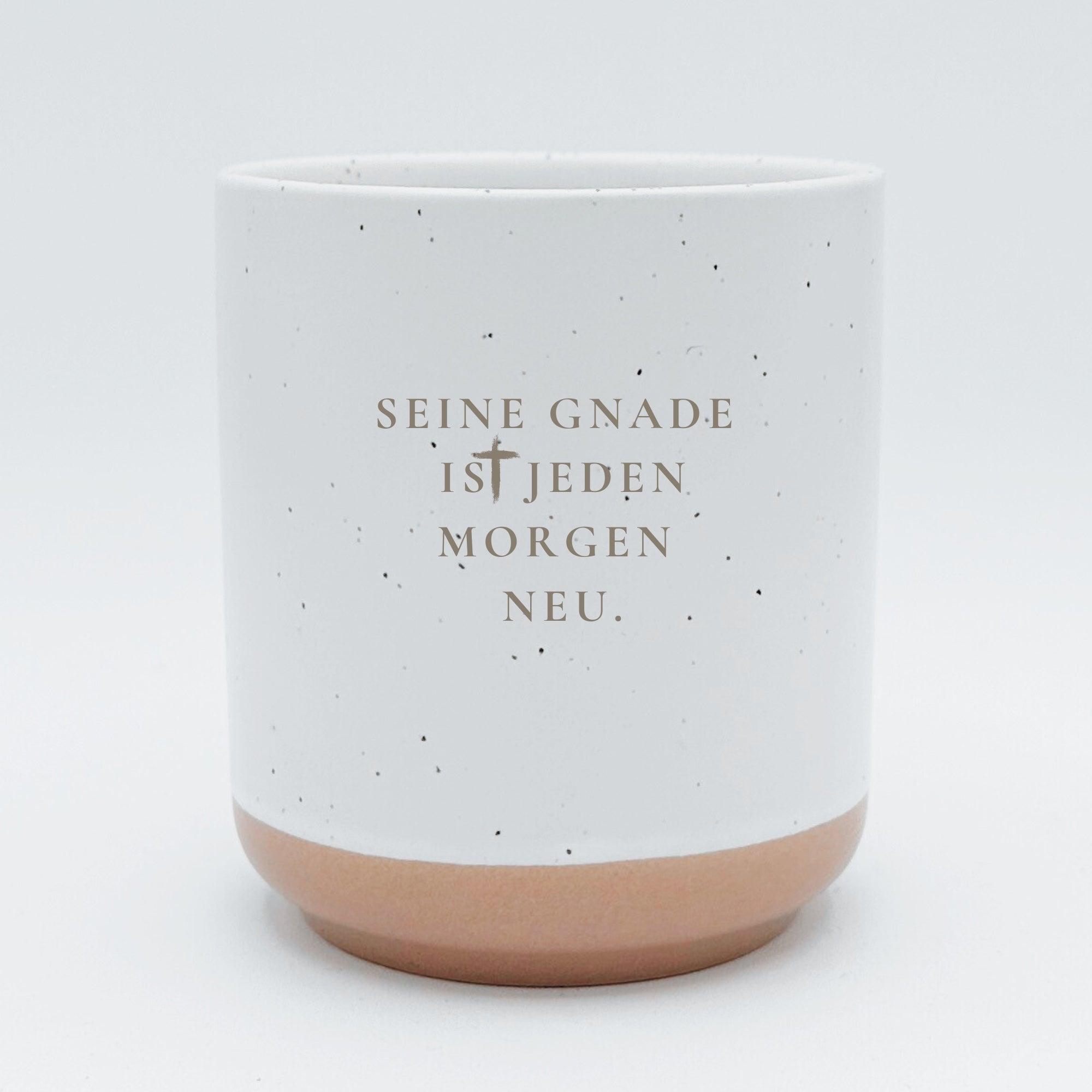 Steingut-Becher "Seine Gnade"・280ml・Graviert ・Handmade | SLIM-SANDY