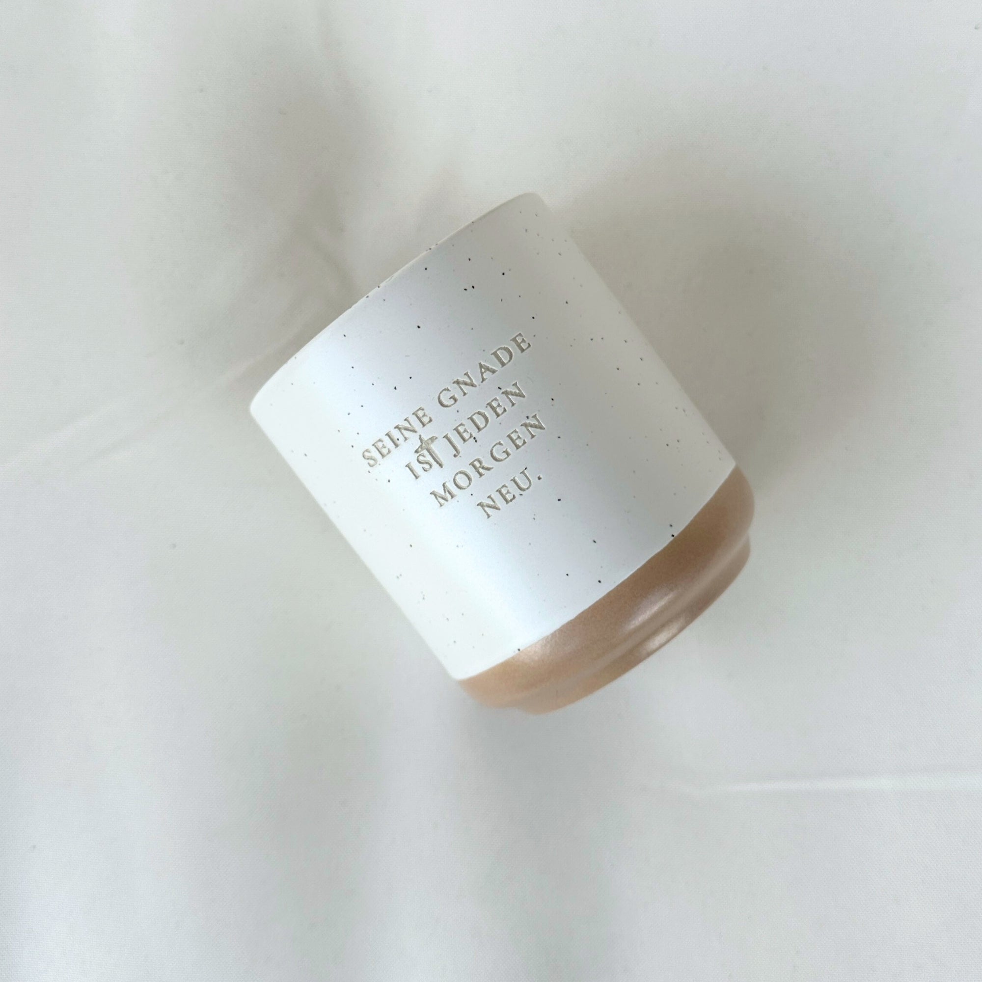 Steingut-Becher "Seine Gnade"・280ml・Graviert ・Handmade | SLIM-SANDY