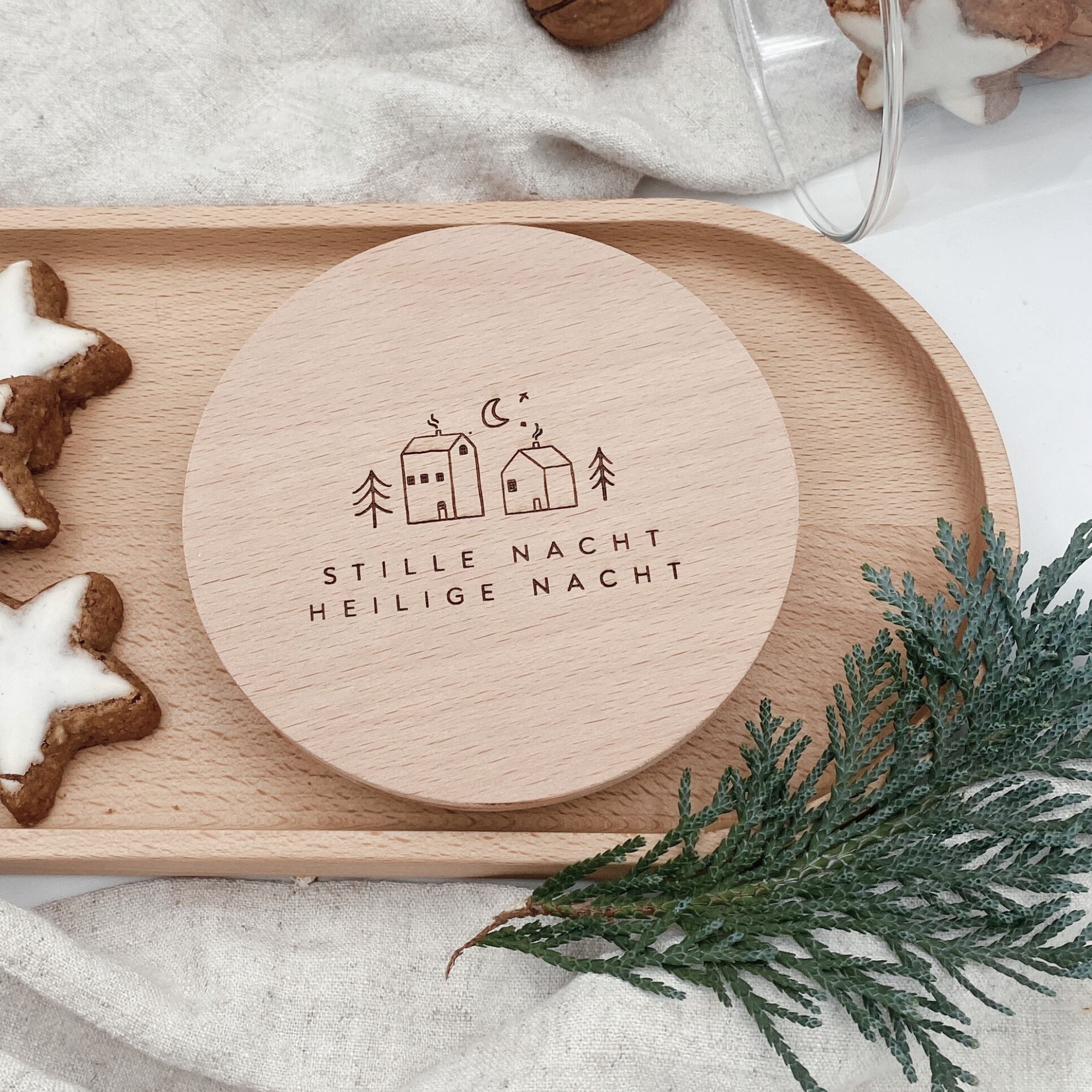Vorratsglas mit Holzdeckel "Stille Nacht, heilige Nacht" Gravur・530 bis 880ml