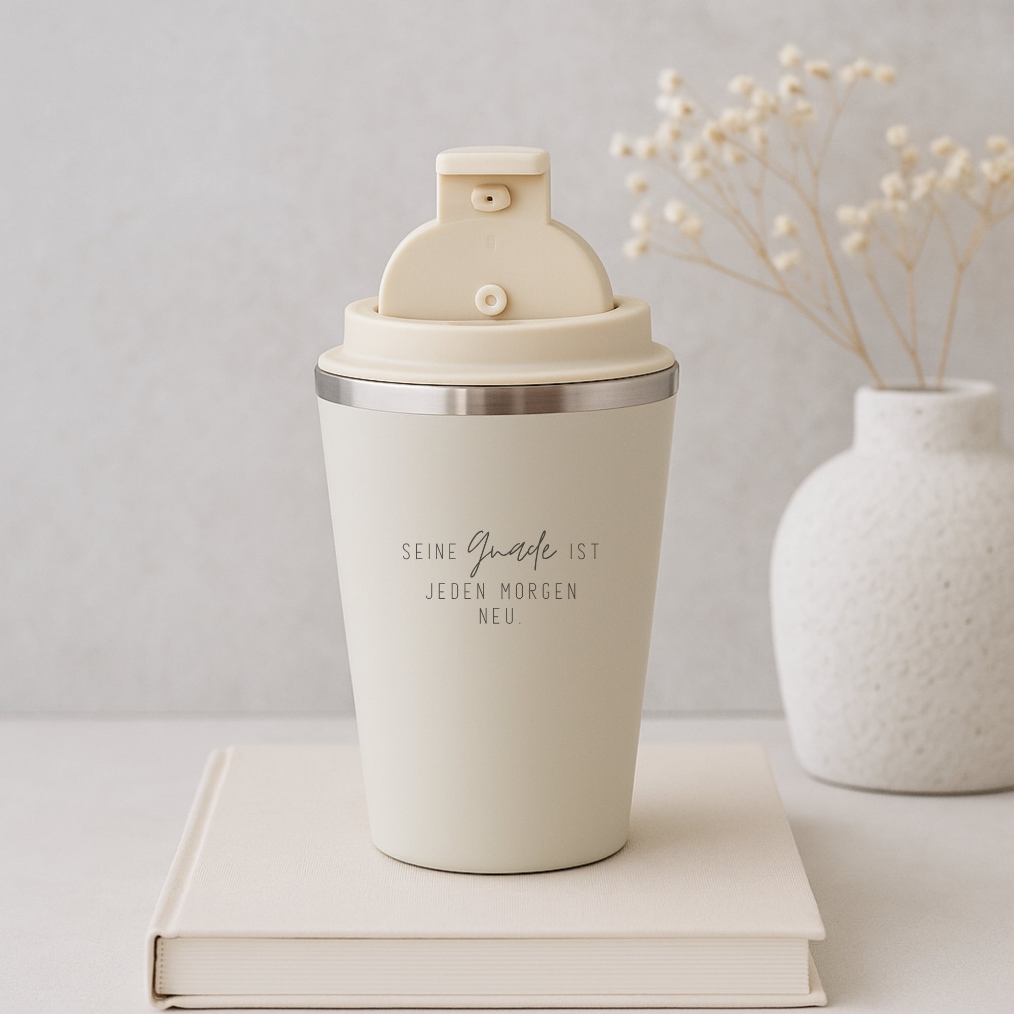 To go Thermobecher "Seine Gnade" · Doppelwandig · Gravur
