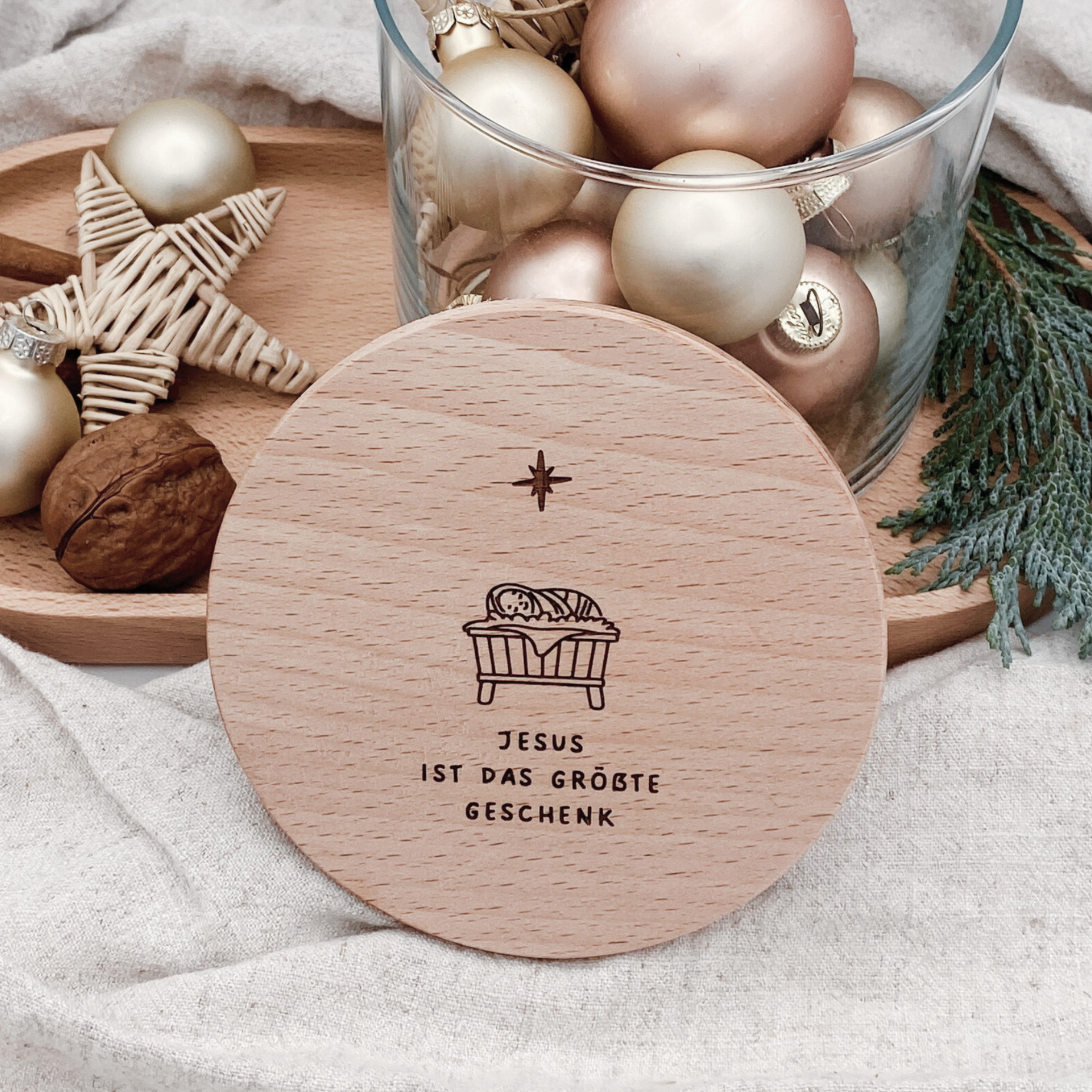 Vorratsglas mit Holzdeckel "Jesus ist das größte Geschenk" Gravur・530 bis 880ml