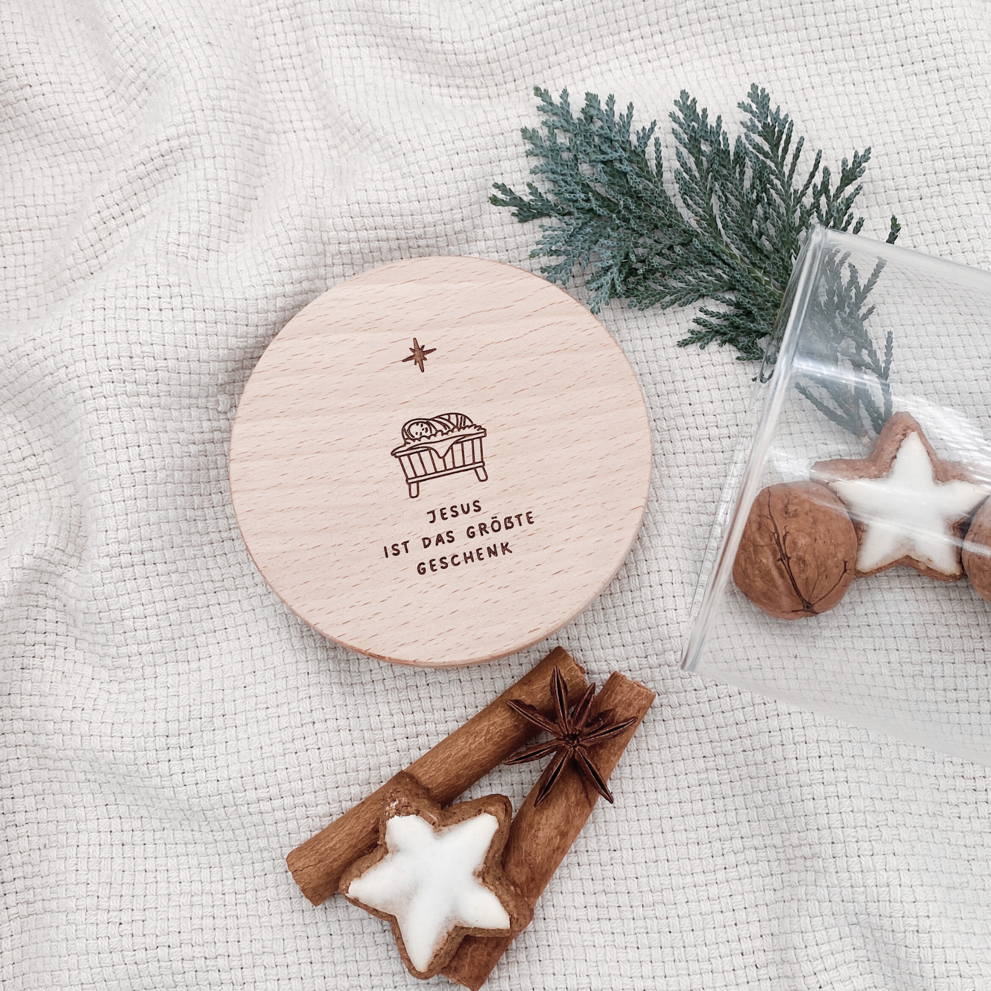 Vorratsglas mit Holzdeckel "Jesus ist das größte Geschenk" Gravur・530 bis 880ml