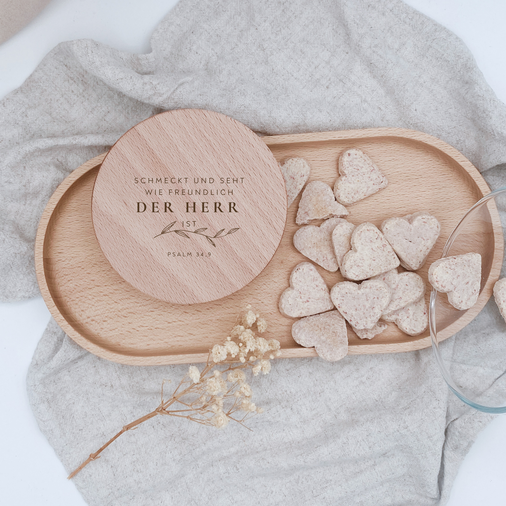 Vorratsglas mit Holzdeckel "Schmeckt und seht" Gravur・530 bis 880ml