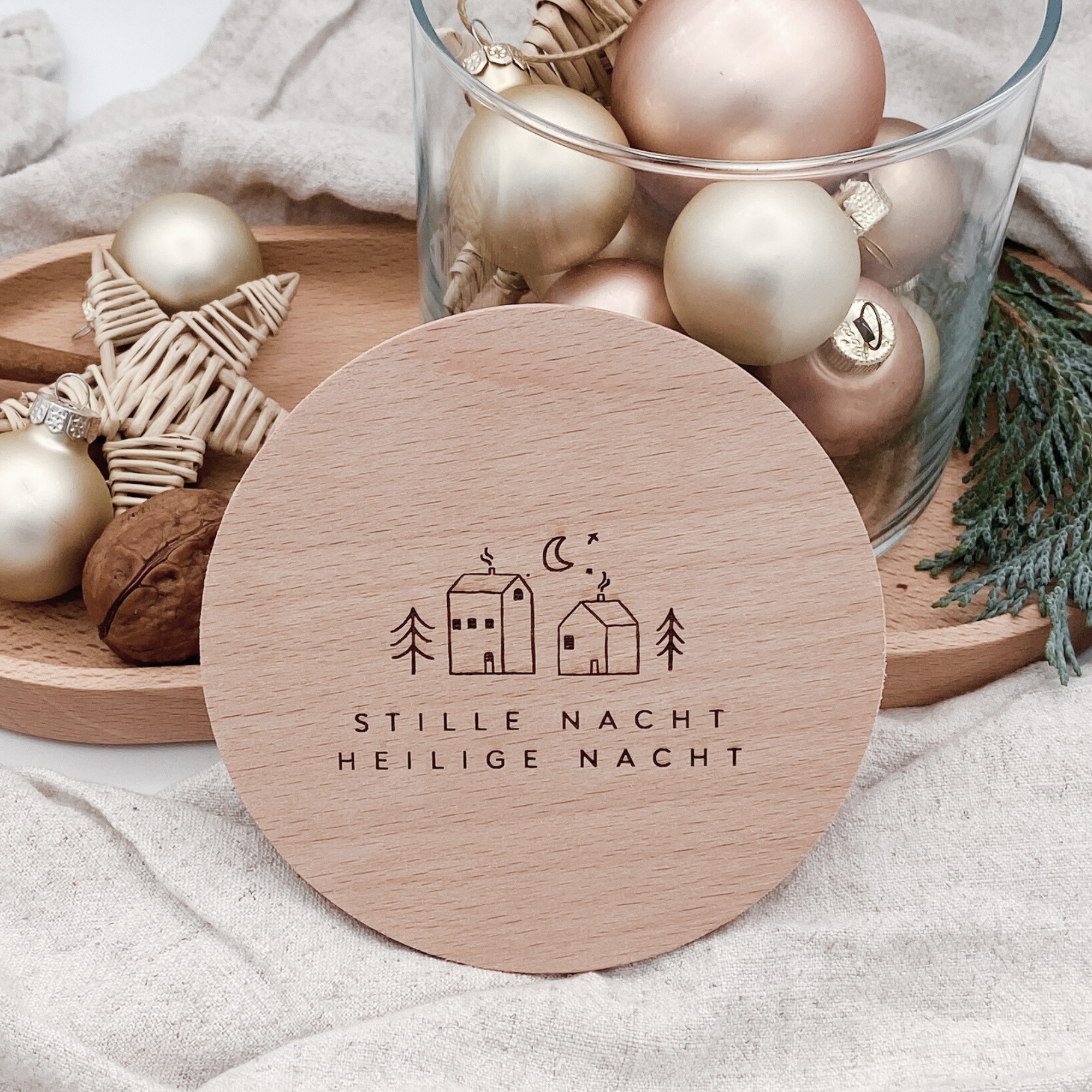 Vorratsglas mit Holzdeckel "Stille Nacht, heilige Nacht" Gravur・530 bis 880ml