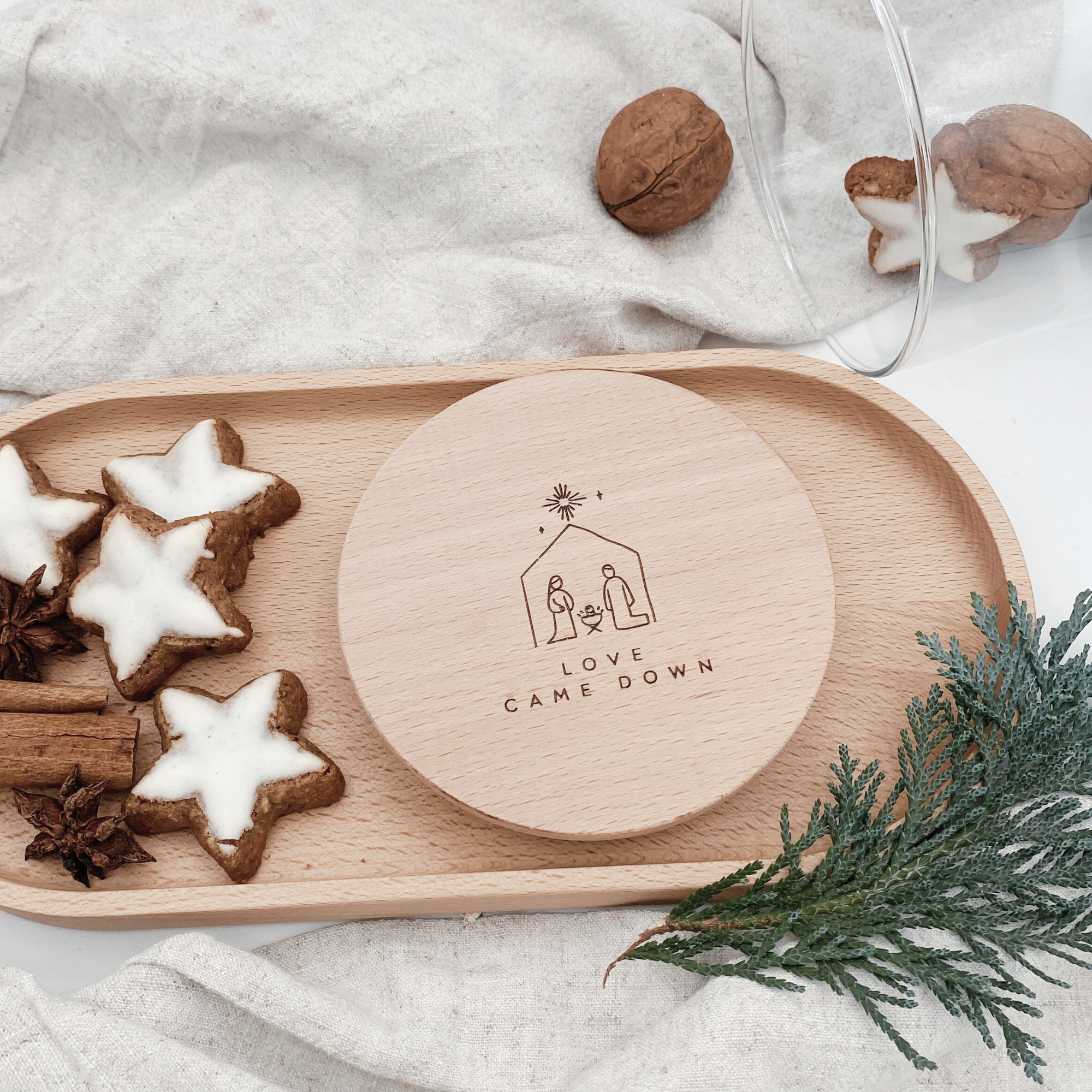 Vorratsglas mit Holzdeckel "Love came down" Gravur・530 bis 880ml