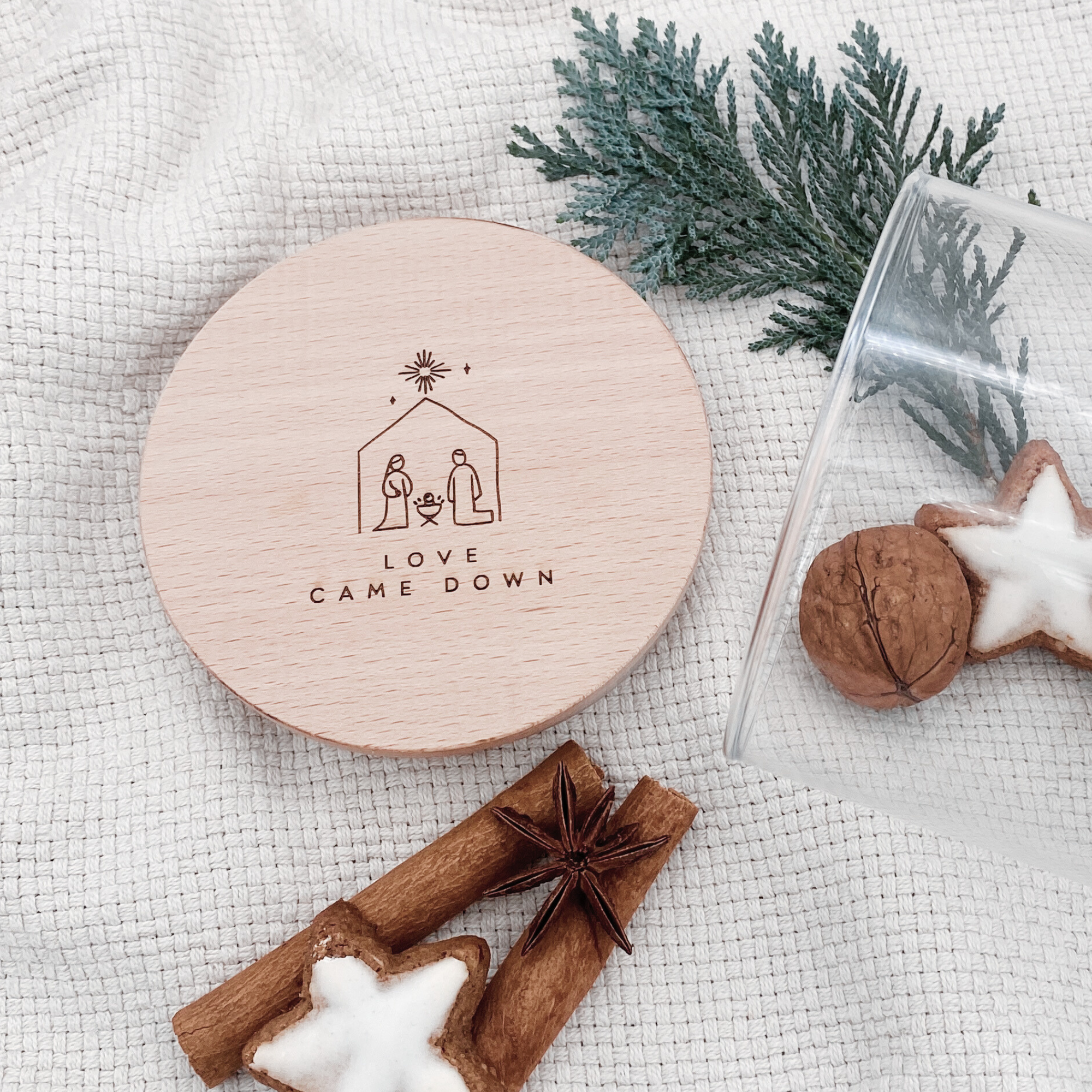 Vorratsglas mit Holzdeckel "Love came down" Gravur・530 bis 880ml