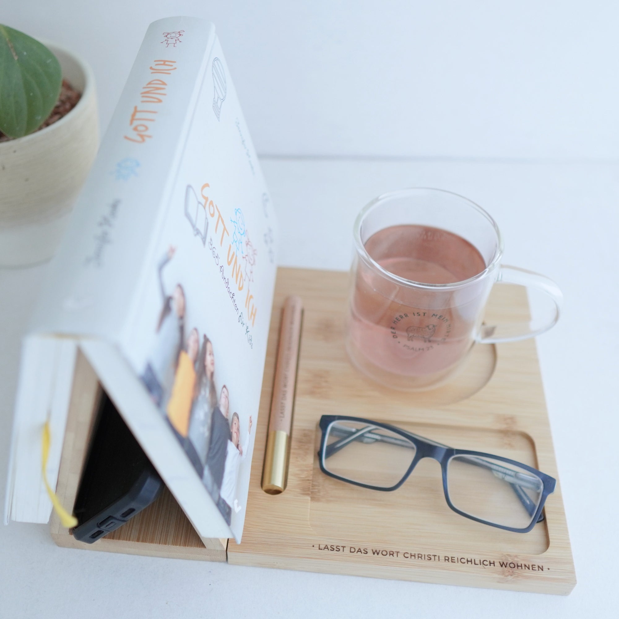 Buchstütze aus Holz "Das Wort Christi"· Gravur