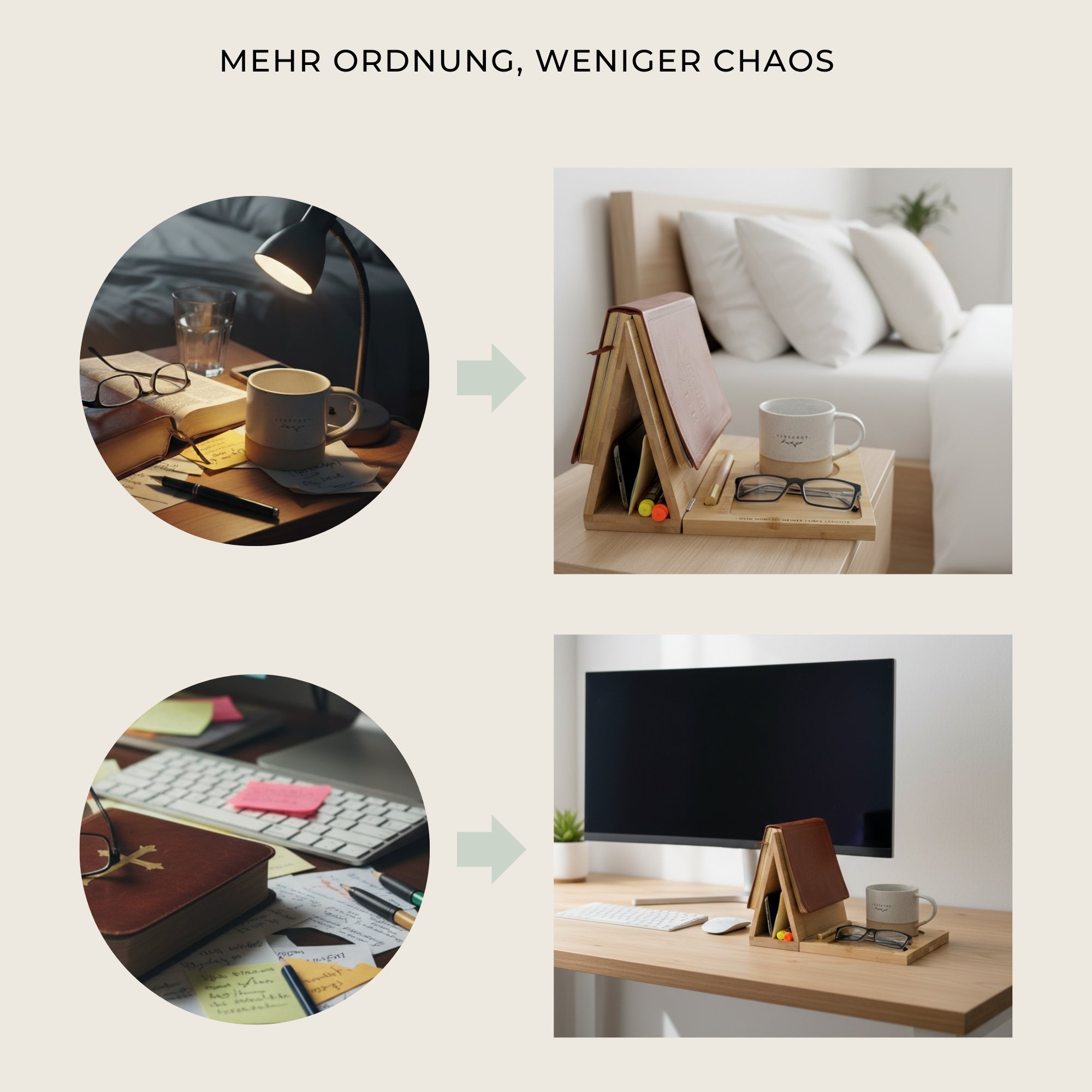 Buchstütze aus Bambusholz "Seine Gnade" · Gravur