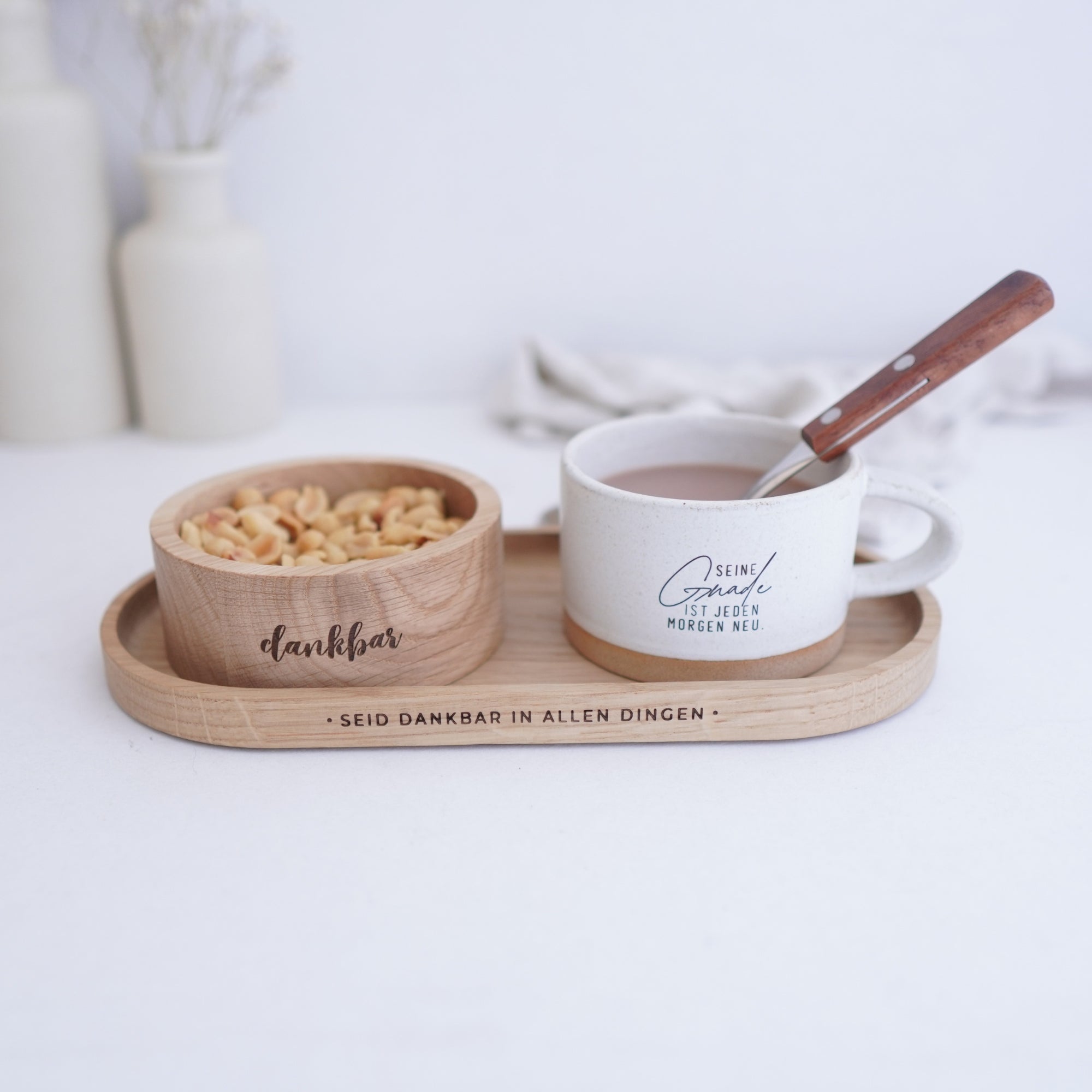 Kleine Holzschale · "Dankbar" · Eiche