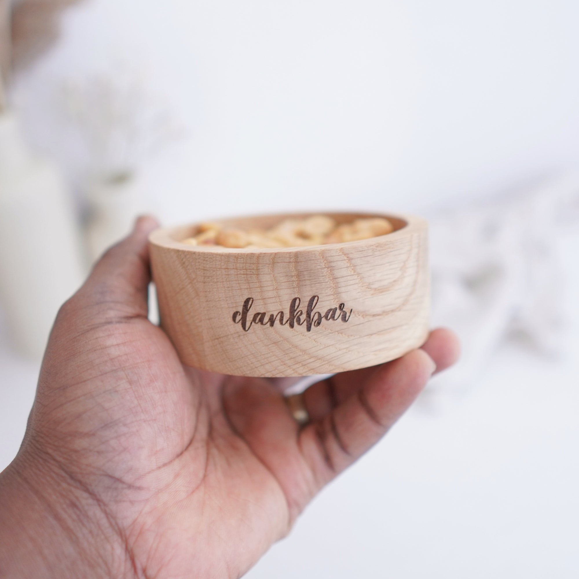 Kleine Holzschale · "Dankbar" · Eiche