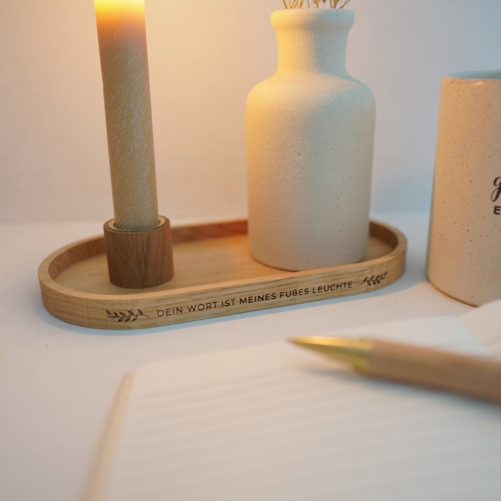 Kerzenhalter "Mein Fußes Leuchte" Eiche