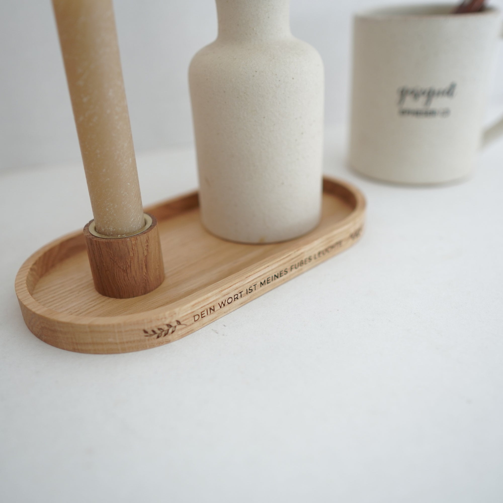 Kerzenhalter "Mein Fußes Leuchte" Eiche