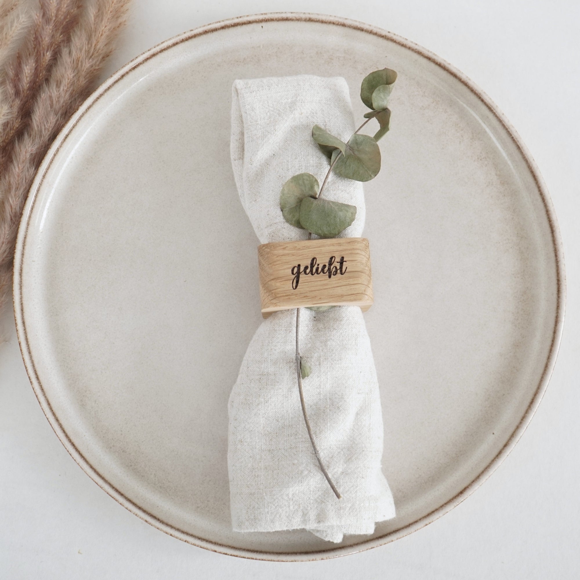 Serviettenring "geliebt" Massivholz Eiche