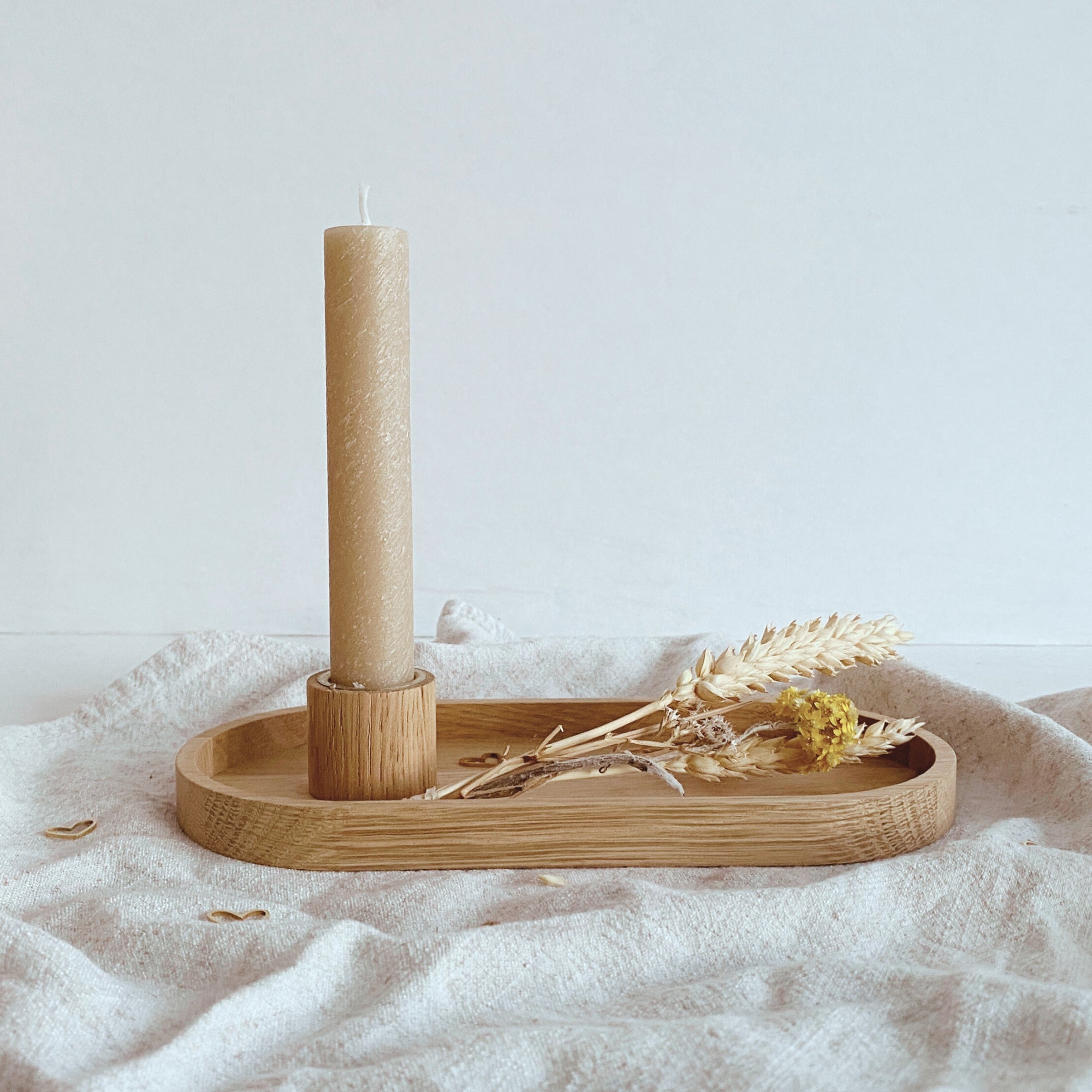 Kerzenhalter "Gnade Hoffnung Liebe" Eiche