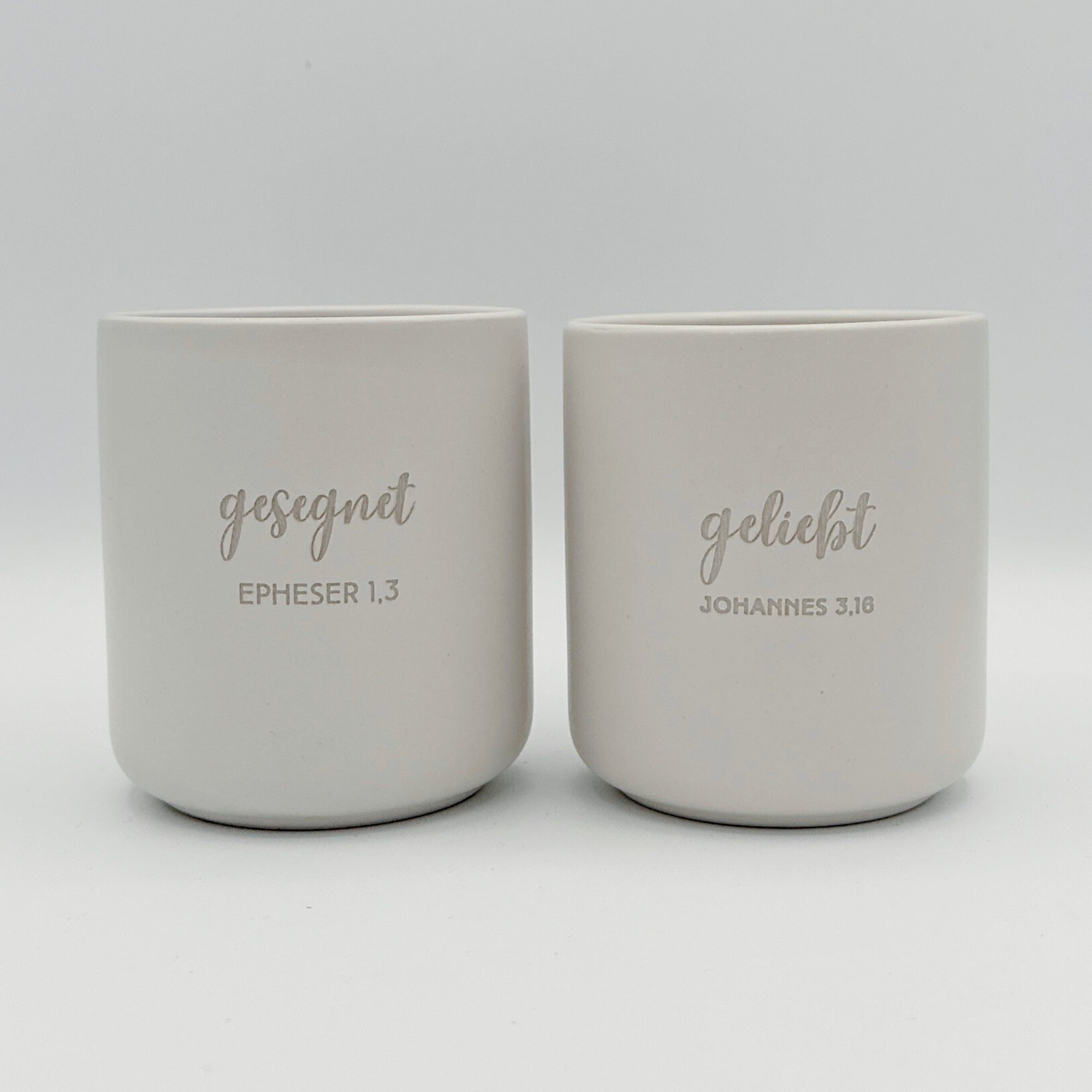 Becher 2er Set "Geliebt/Gesegnet"・je 280ml・Graviert | SLIM