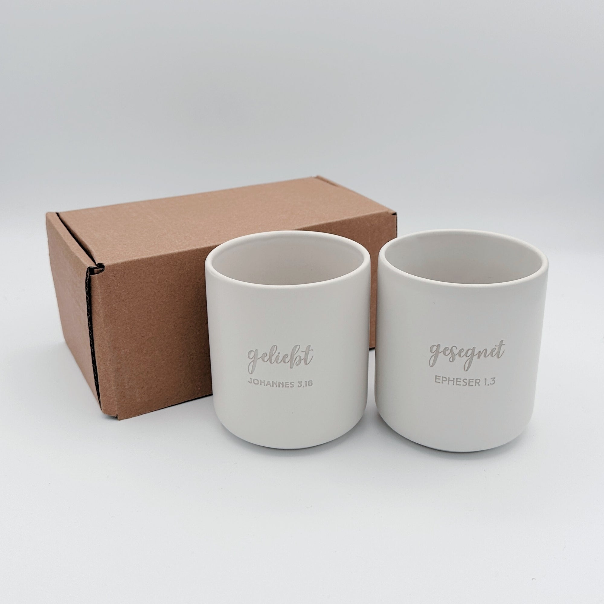 Becher 2er Set "Geliebt/Gesegnet"・je 280ml・Graviert | SLIM