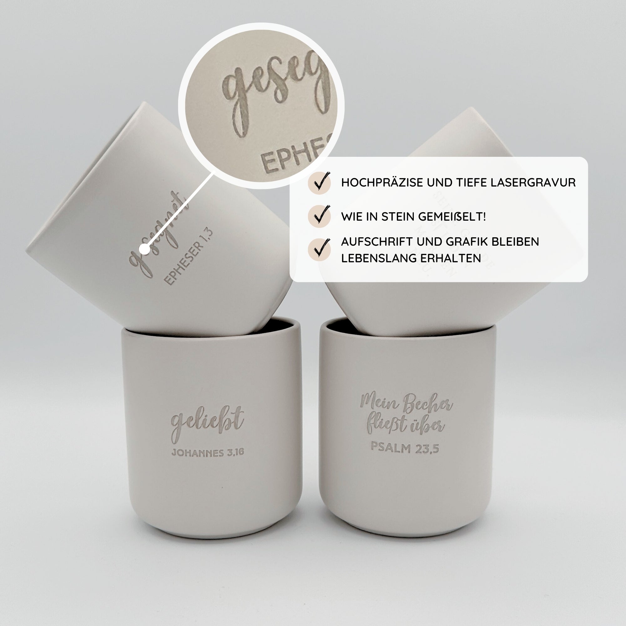 Becher "geliebt"・280ml・Graviert | SLIM