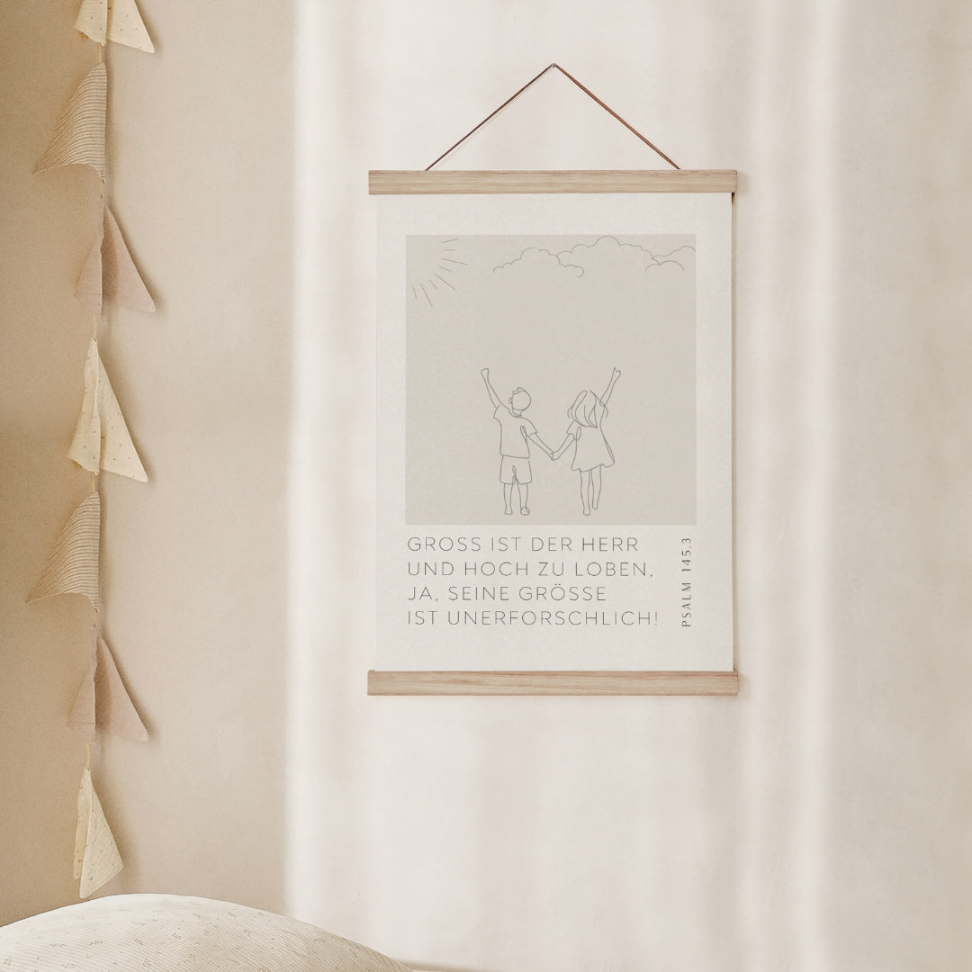 Leinwand-Poster · Kinder · "Groß ist der Herr" · A3/ A4/ A5 · Bibelvers