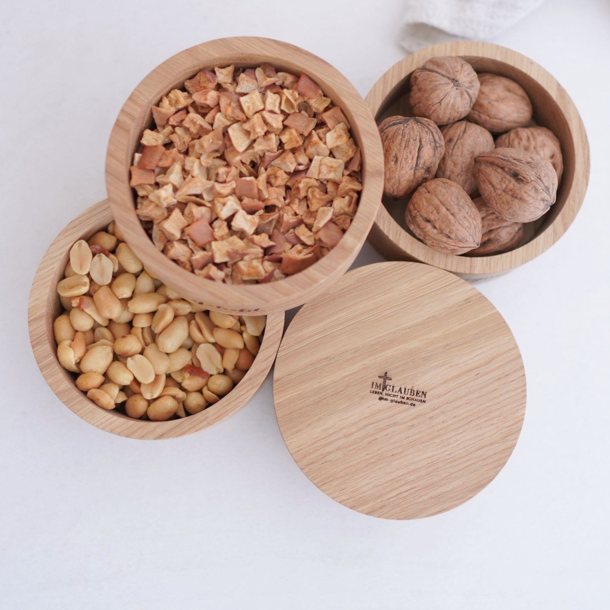 Kleine Holzschale · "schmeckt & seht" · Eiche