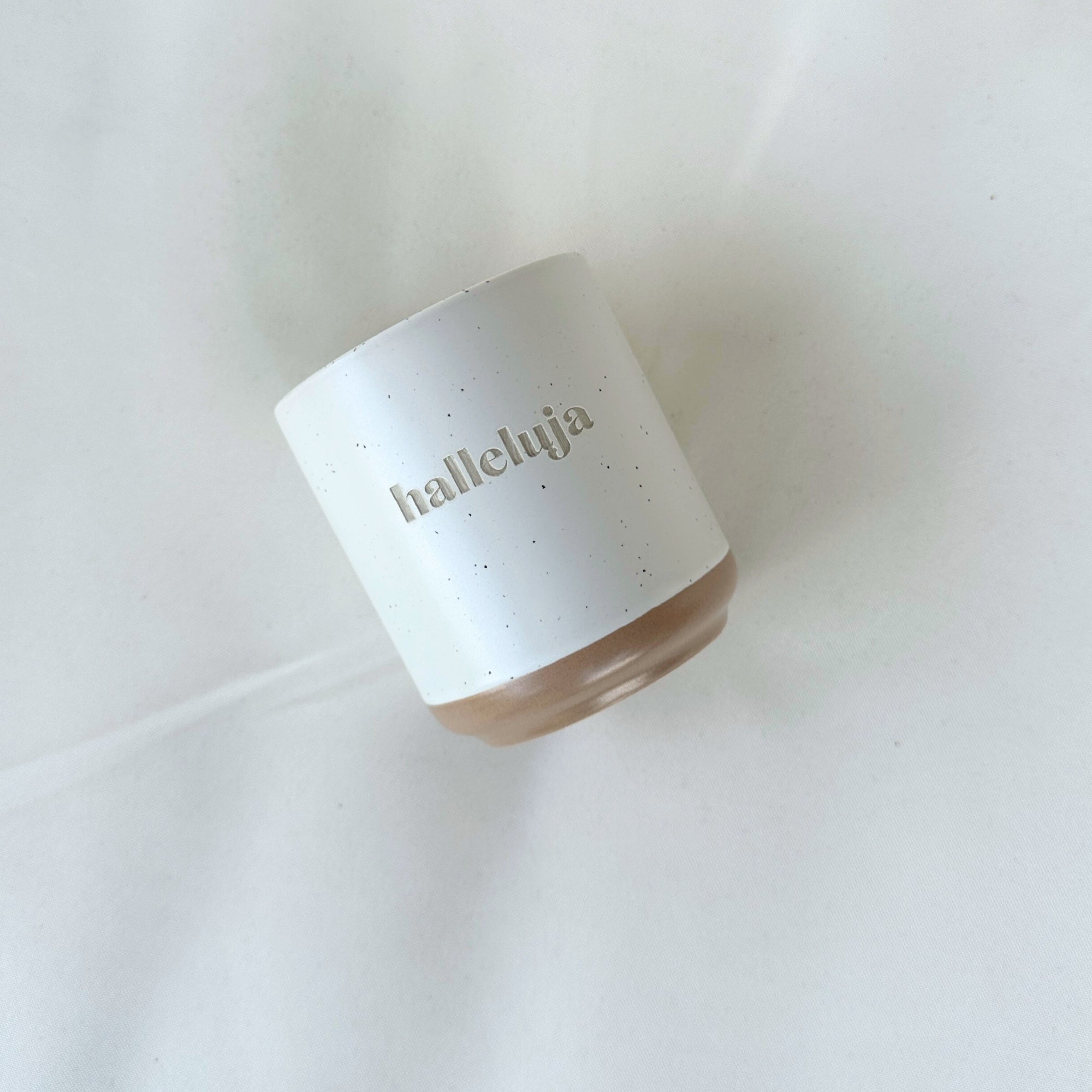 Steingut-Becher "Halleluja"・280ml・Graviert ・Handmade | SLIM-SANDY