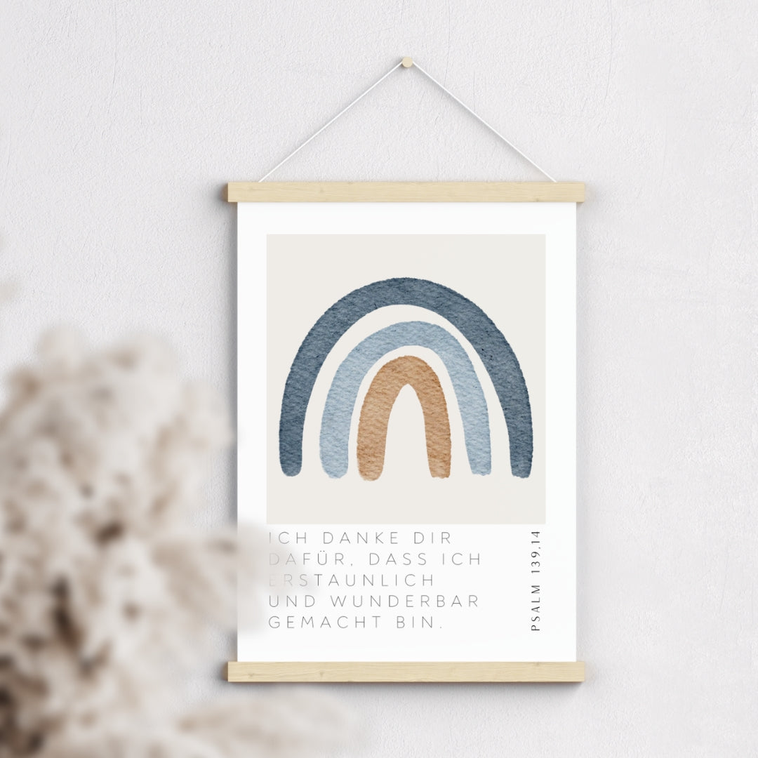 Leinwand-Poster Kinder · "Erstaunlich & Wunderbar" · Regenbogen Farbe · A3/ A4/ A5