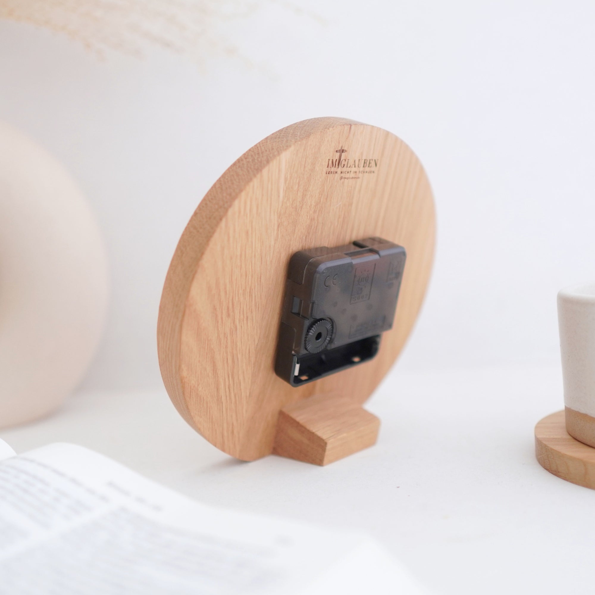 Tischuhr "Seine Gnade" massivem Eichenholz