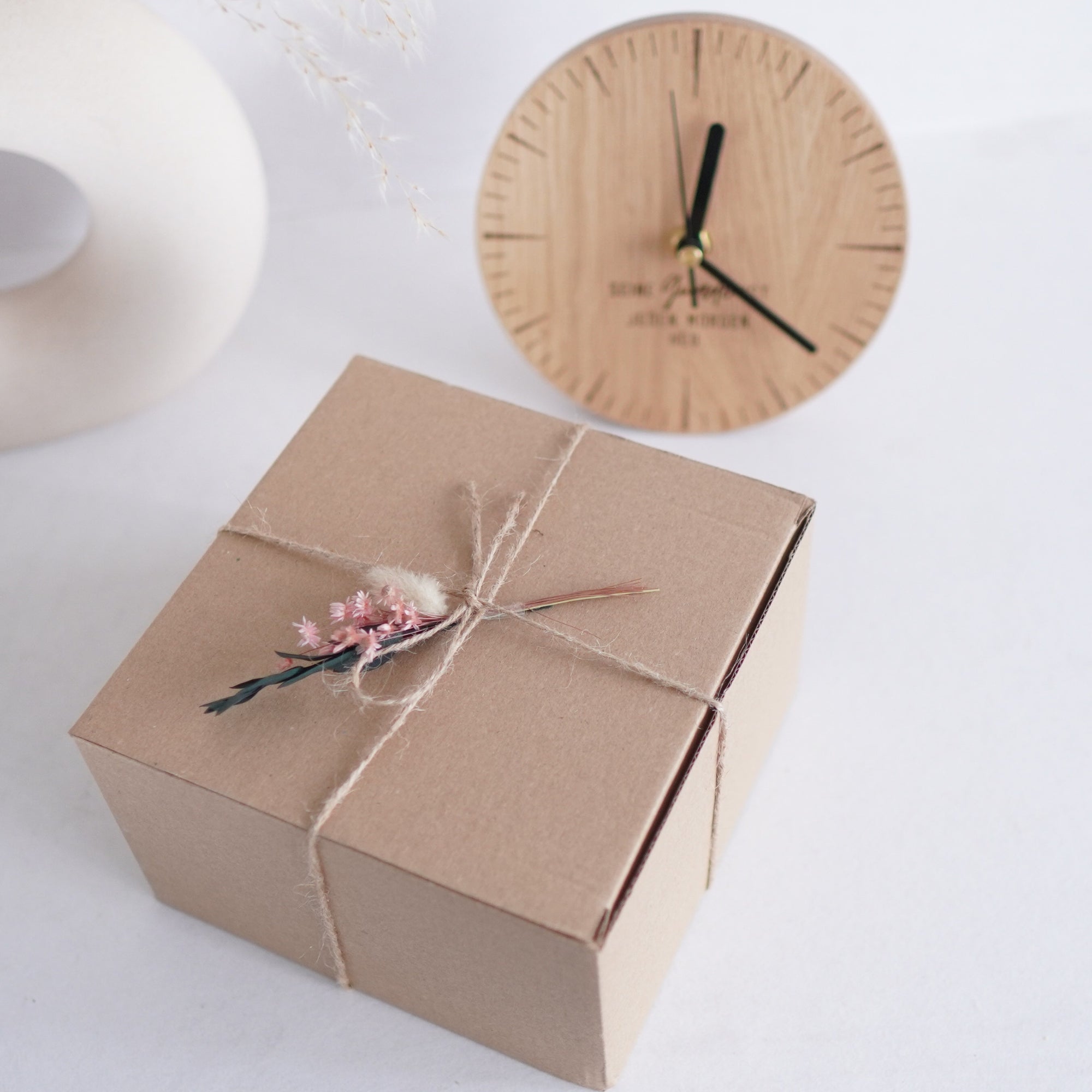 Tischuhr "Seine Gnade" massivem Eichenholz