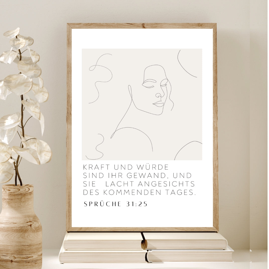 Leinwand-Poster "Kraft & Würde I" · A3/ A4/ A5 · Bibelvers