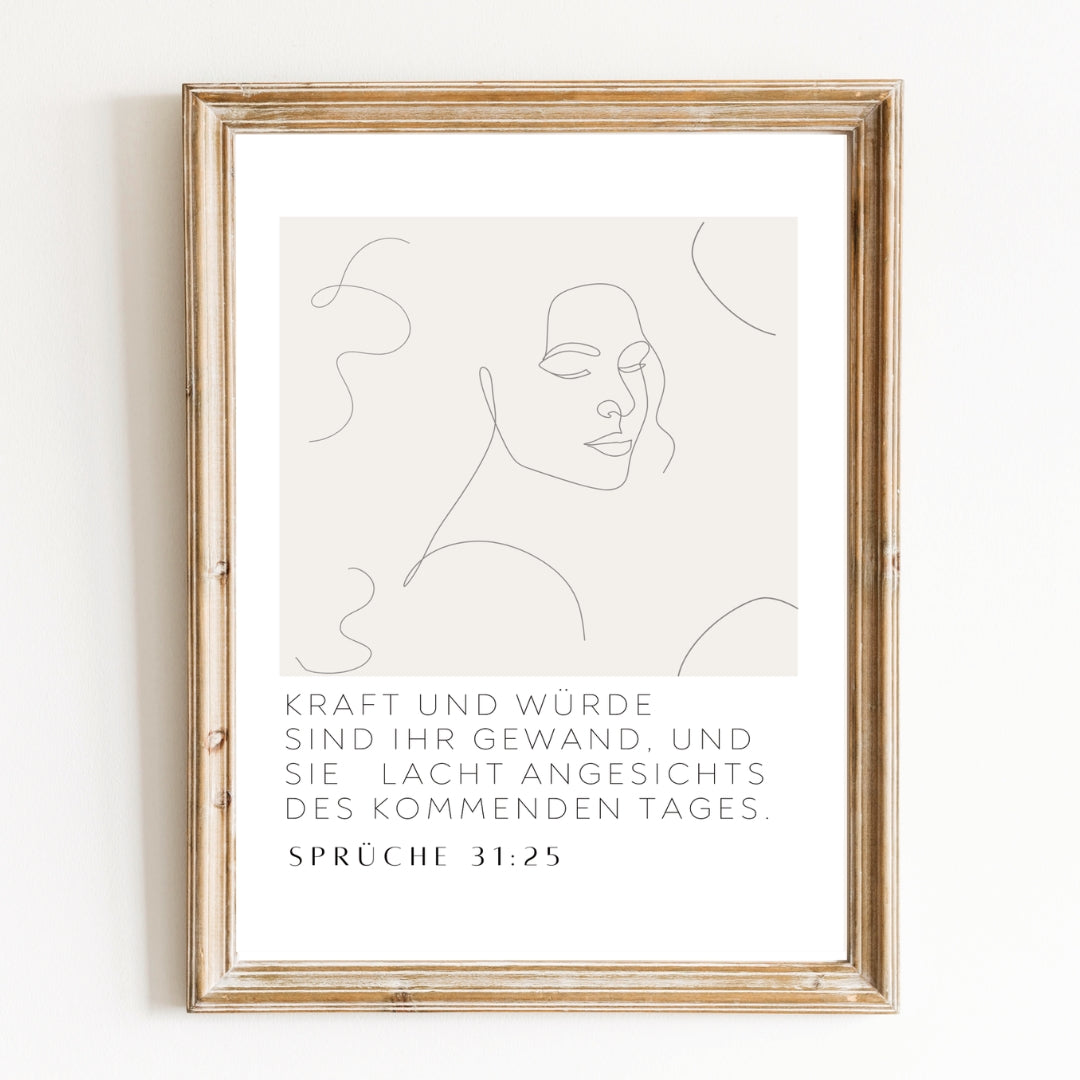 Leinwand-Poster "Kraft & Würde I" · A3/ A4/ A5 · Bibelvers
